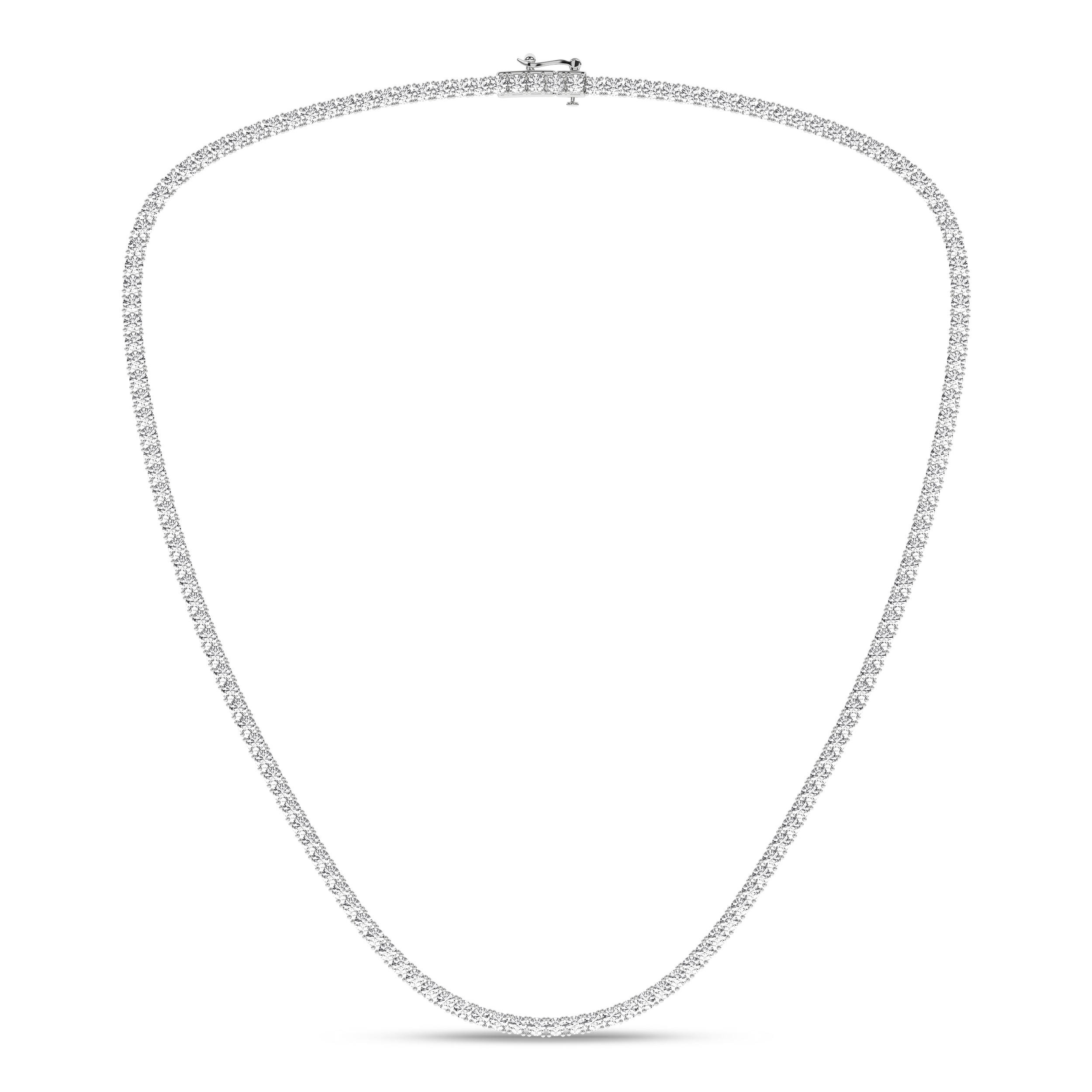 Lab Grown 4-Prong Straight-Line Tennis Necklace/10Ctw