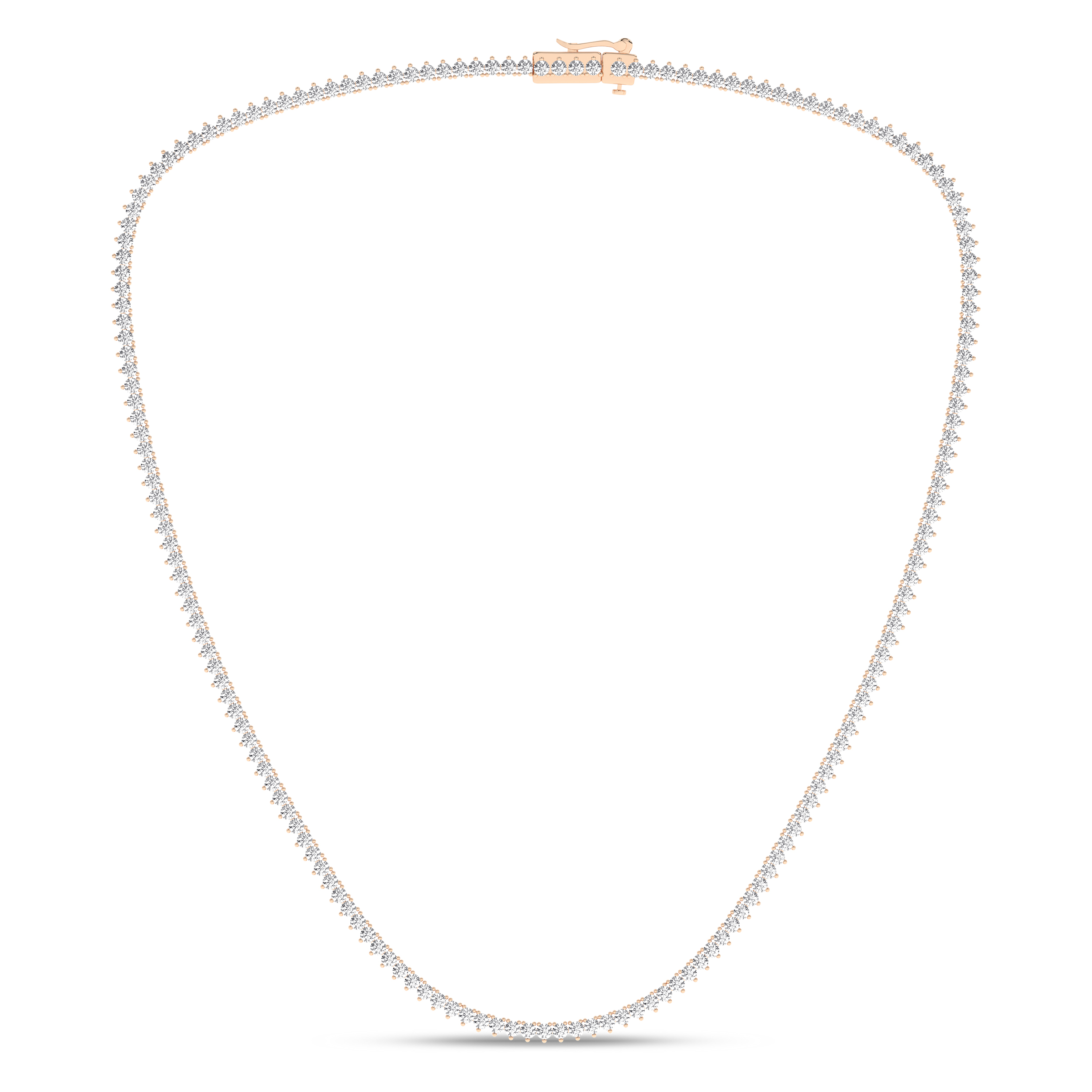 Lab Grown 3-Prong Graduated Riviera Necklace/6Ctw