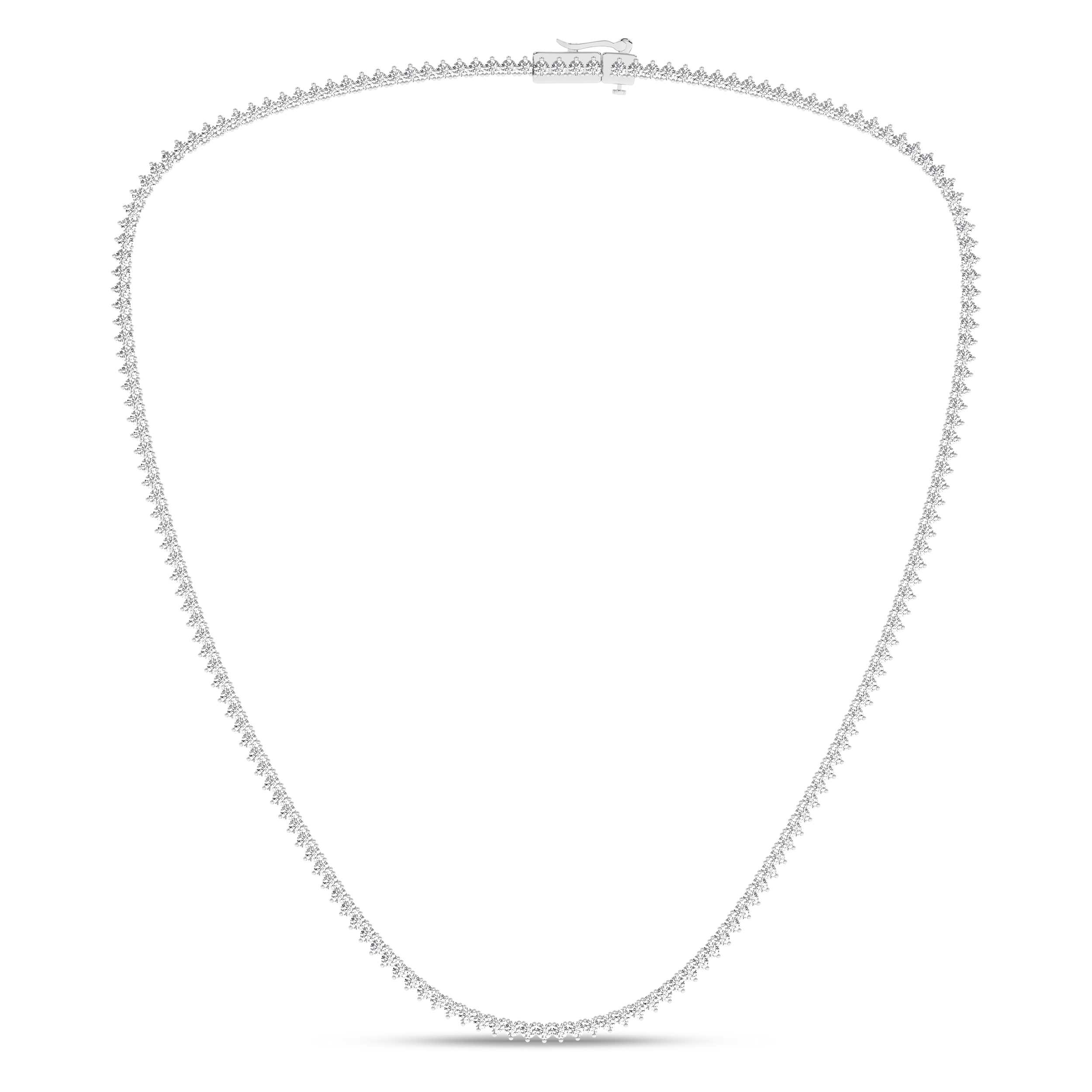 Lab Grown 3-Prong Graduated Riviera Necklace/6Ctw