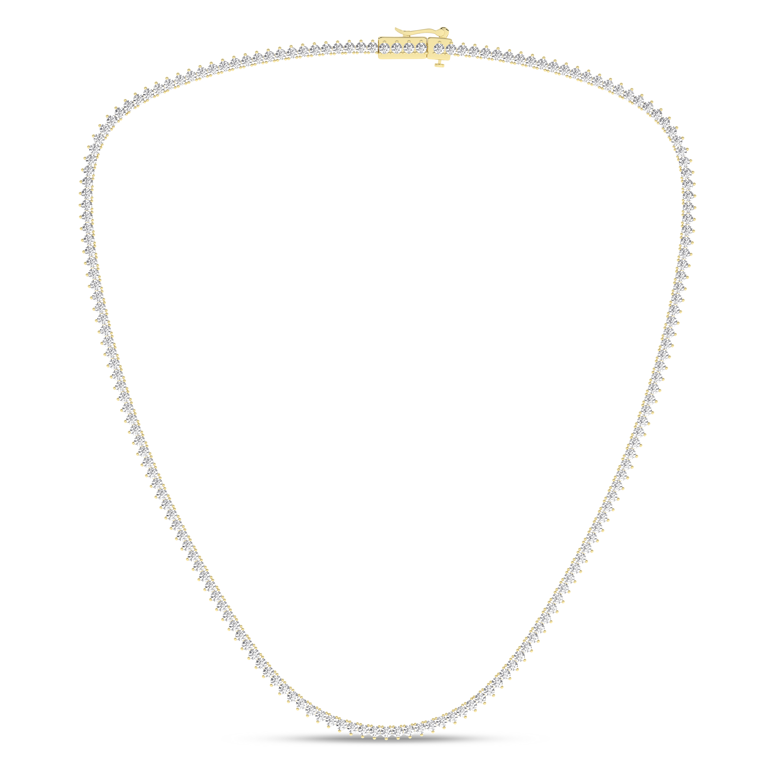 Lab Grown 3-Prong Graduated Riviera Necklace/6Ctw