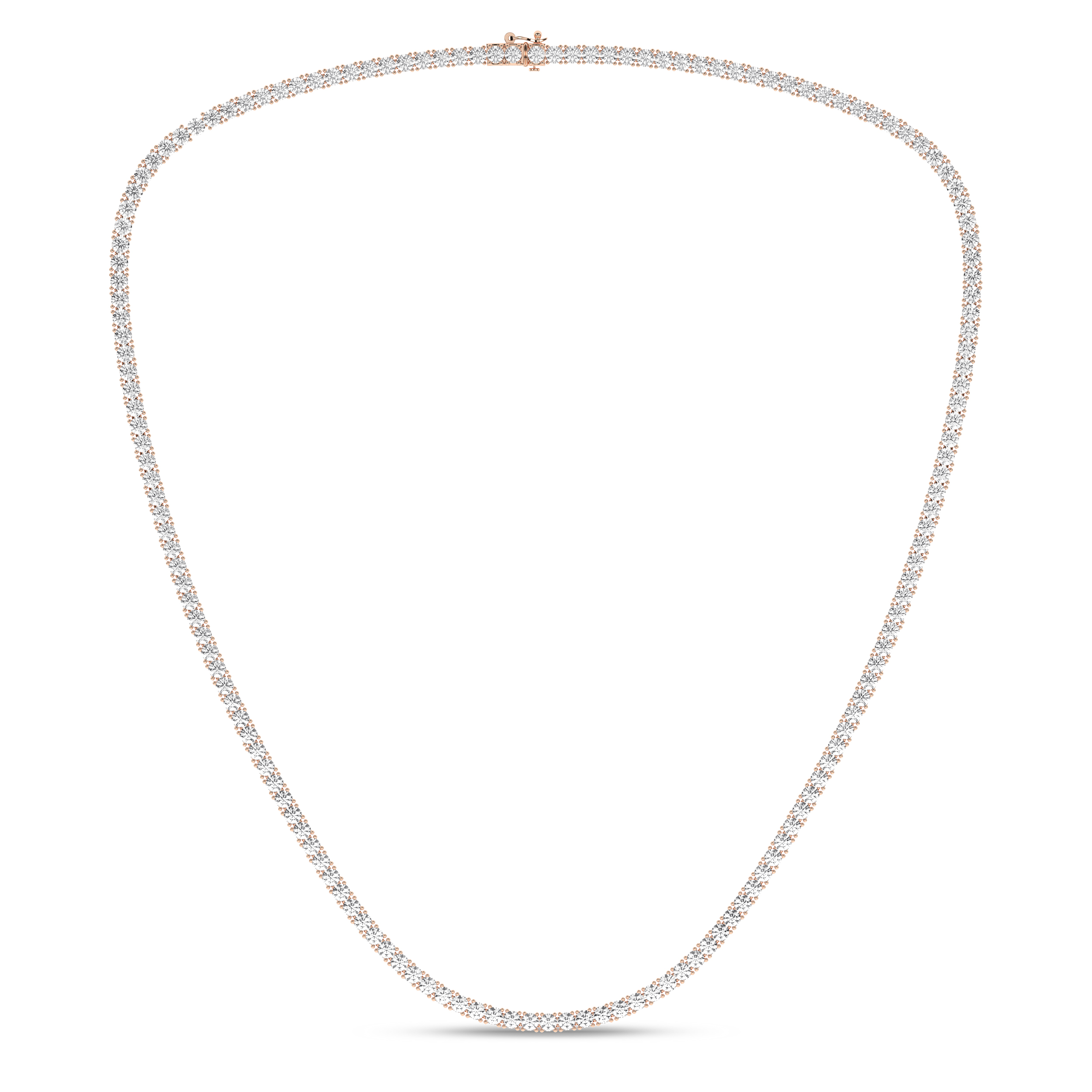 Lab Grown 4-Prong Straight-Line Tennis Necklace/15Ctw