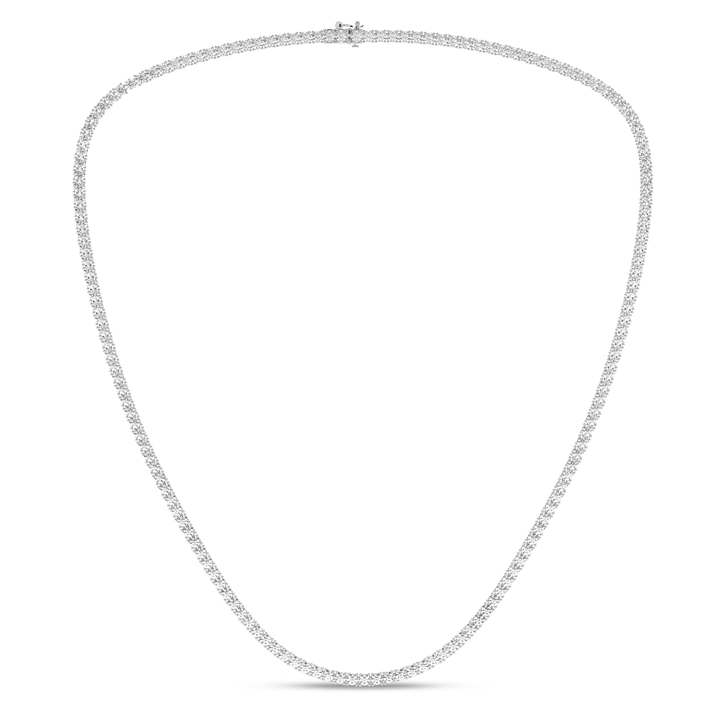 Lab Grown 4-Prong Straight-Line Tennis Necklace/15Ctw