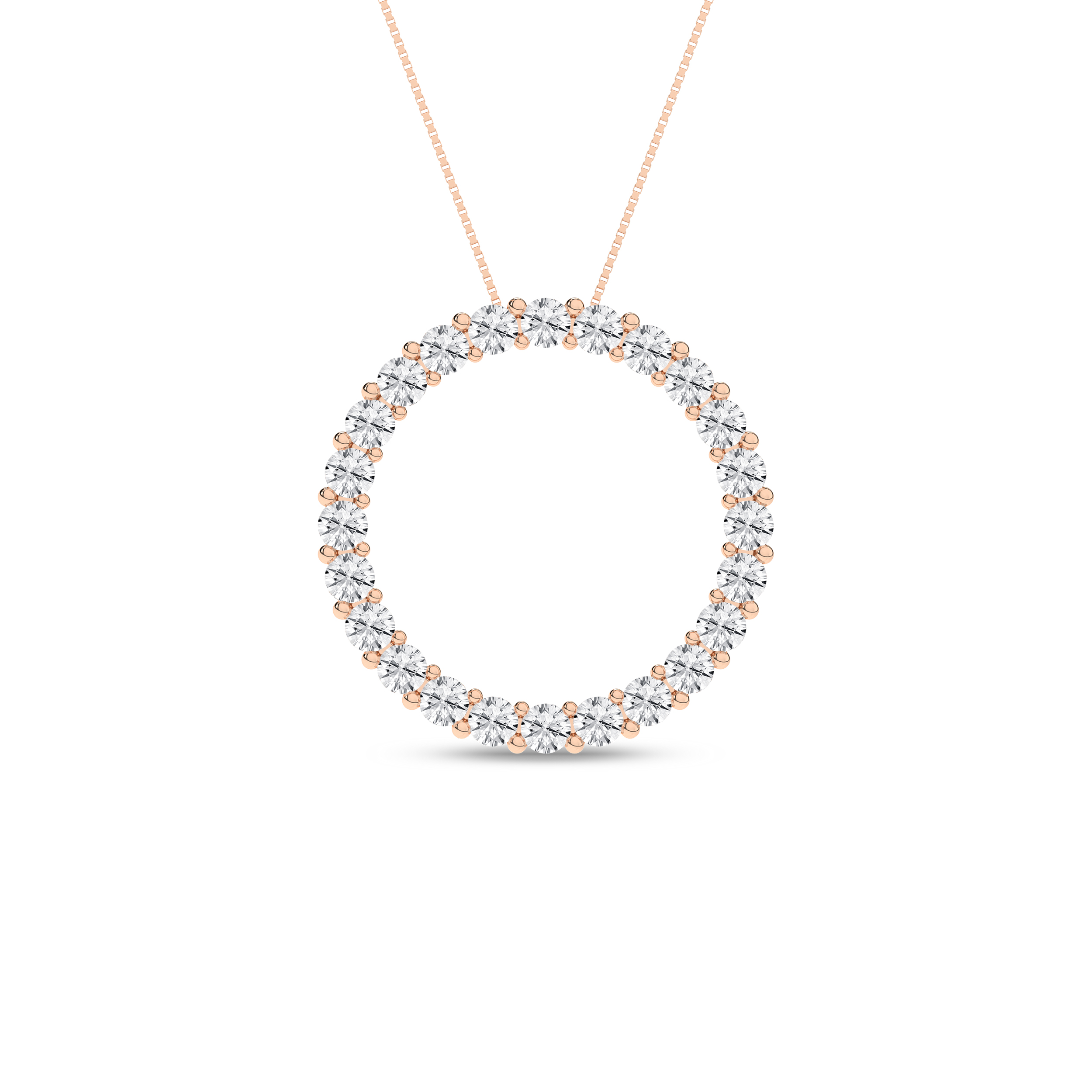 Lab Grown Circle Pendant/0.5Ctw