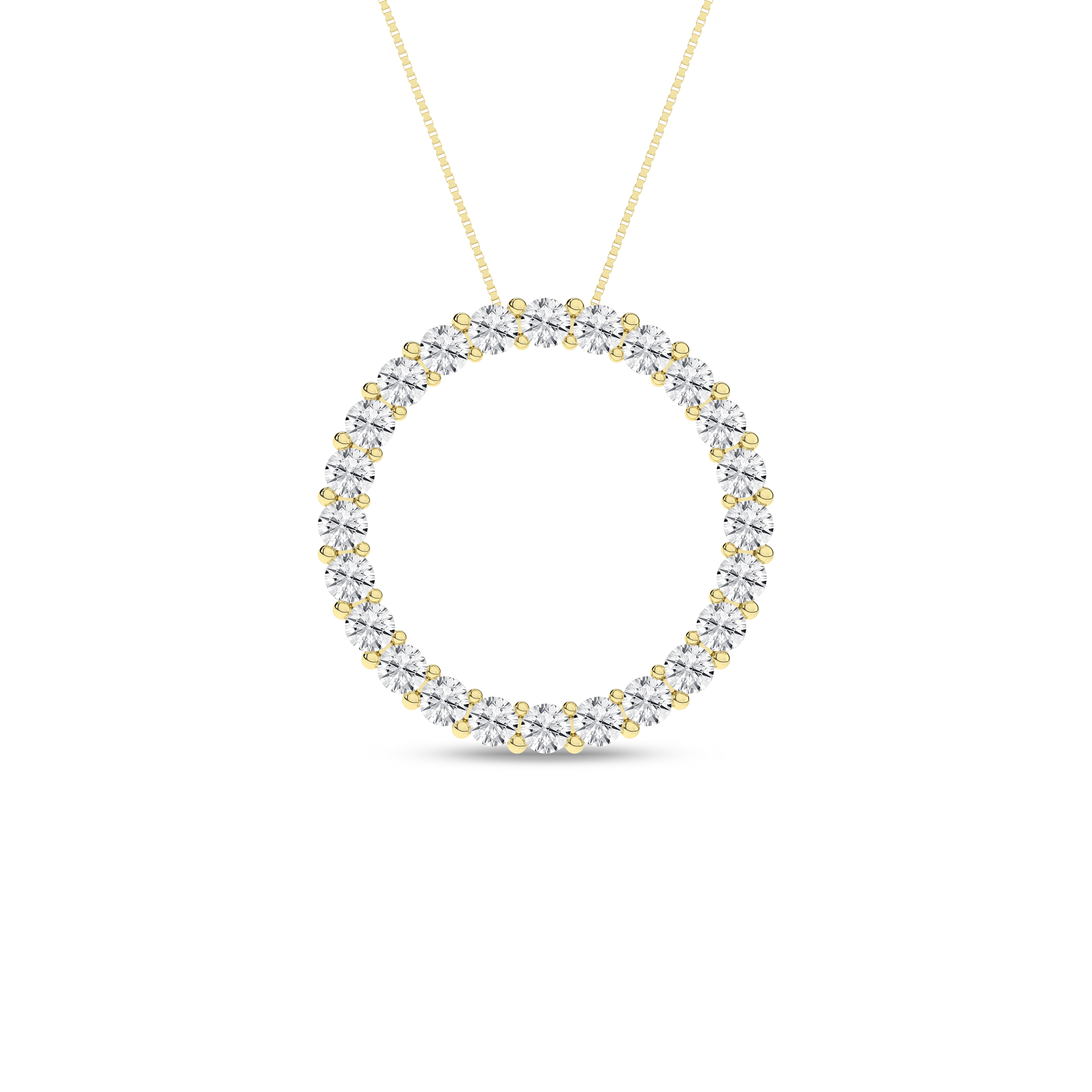 Lab Grown Circle Pendant/0.5Ctw