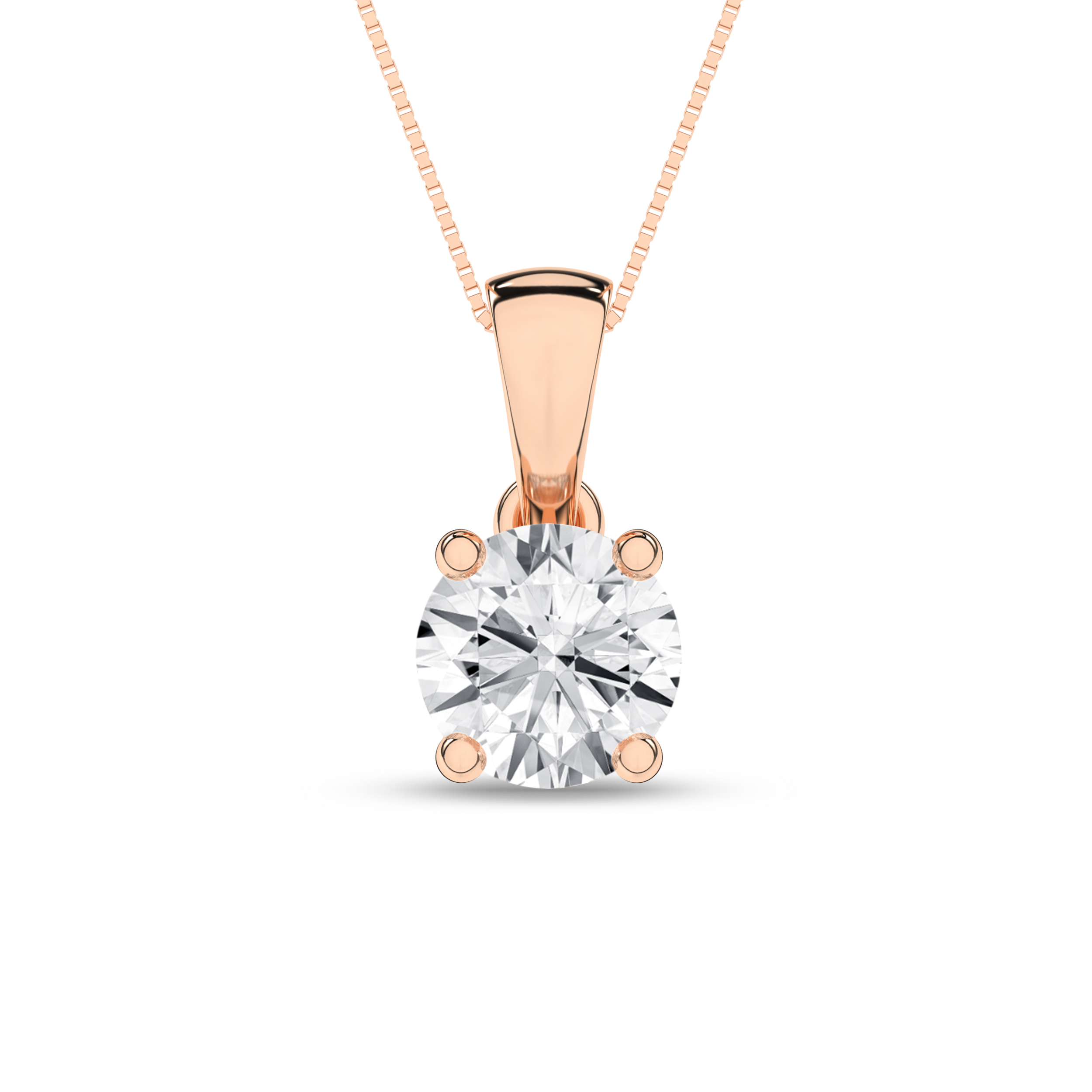 Lab Grown Solitaire Pendant (Round)/0.5Ct, 0.5Ctw