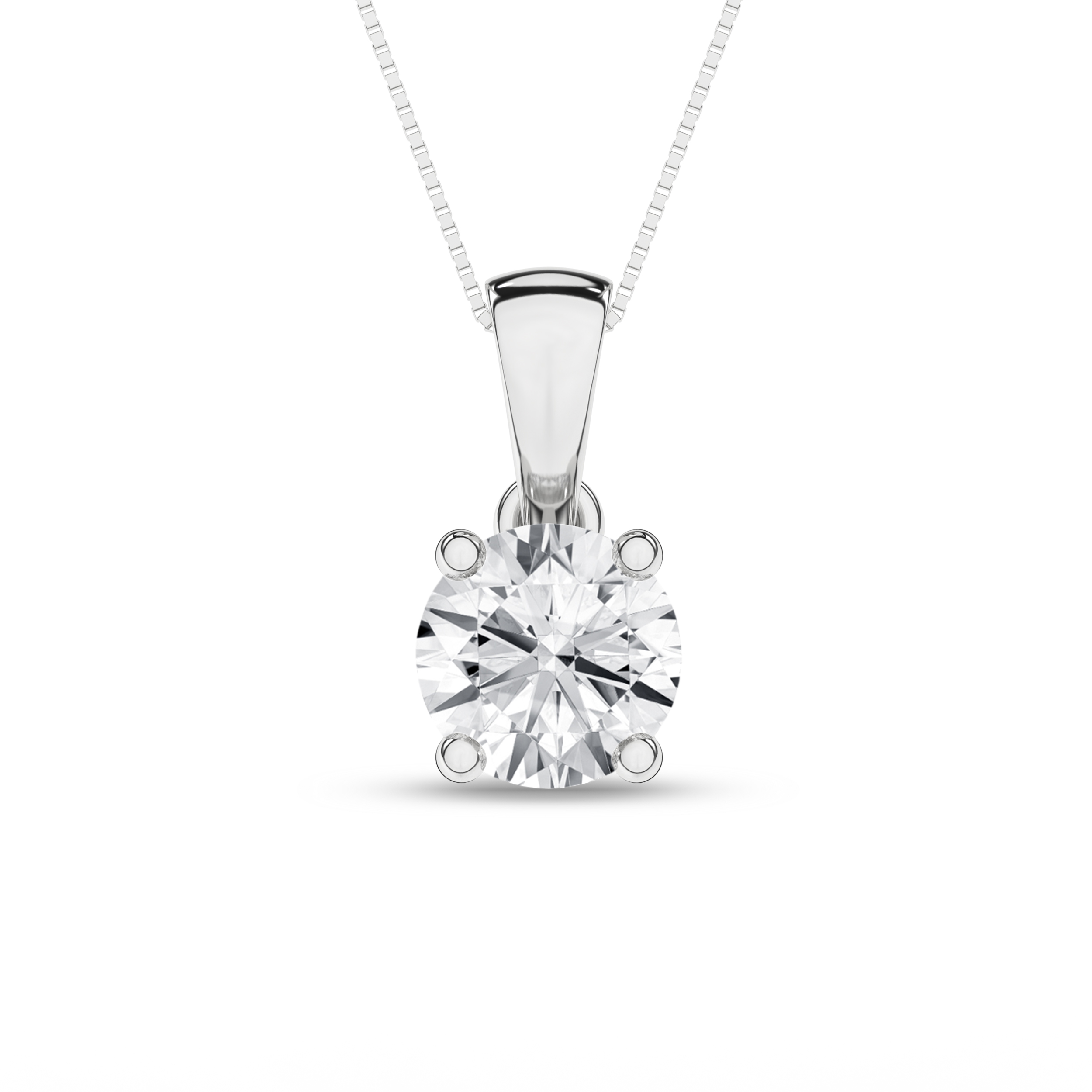 Lab Grown Solitaire Pendant (Round)/0.5Ct, 0.5Ctw