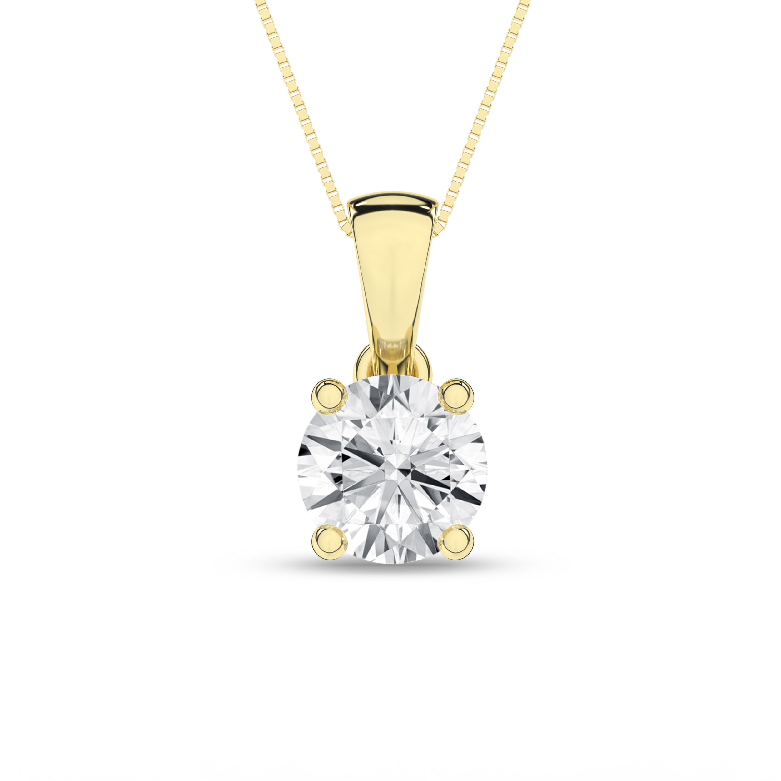 Lab Grown Solitaire Pendant (Round)/0.5Ct, 0.5Ctw