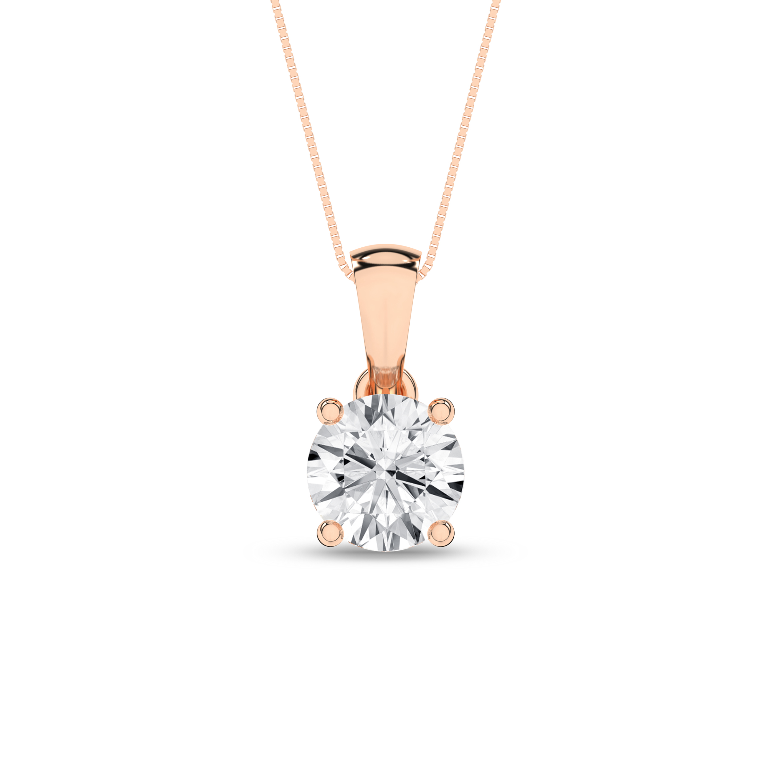 Lab Grown Solitaire Pendant (Round)/0.75Ct, 0.75Ctw
