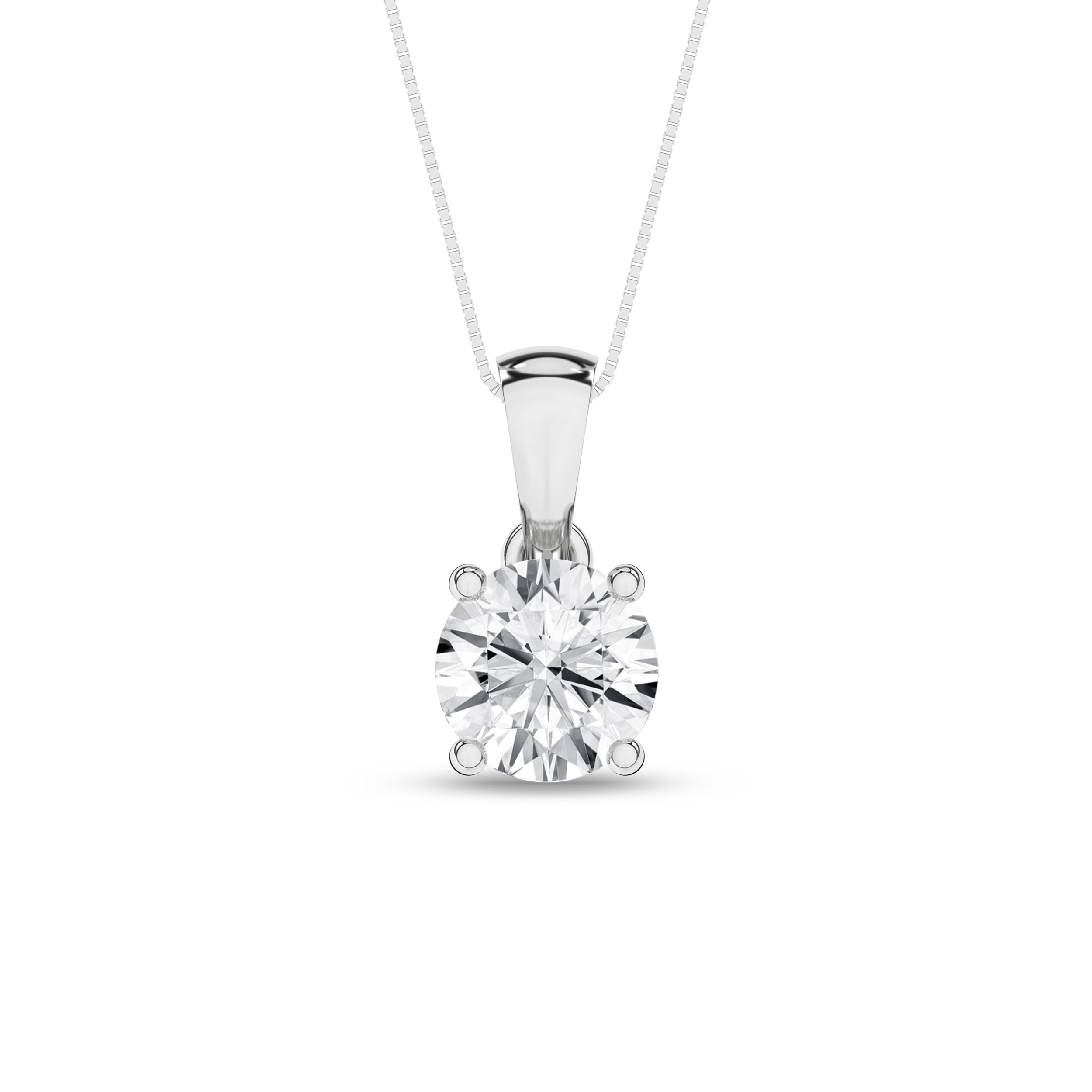 Lab Grown Solitaire Pendant (Round)/0.75Ct, 0.75Ctw