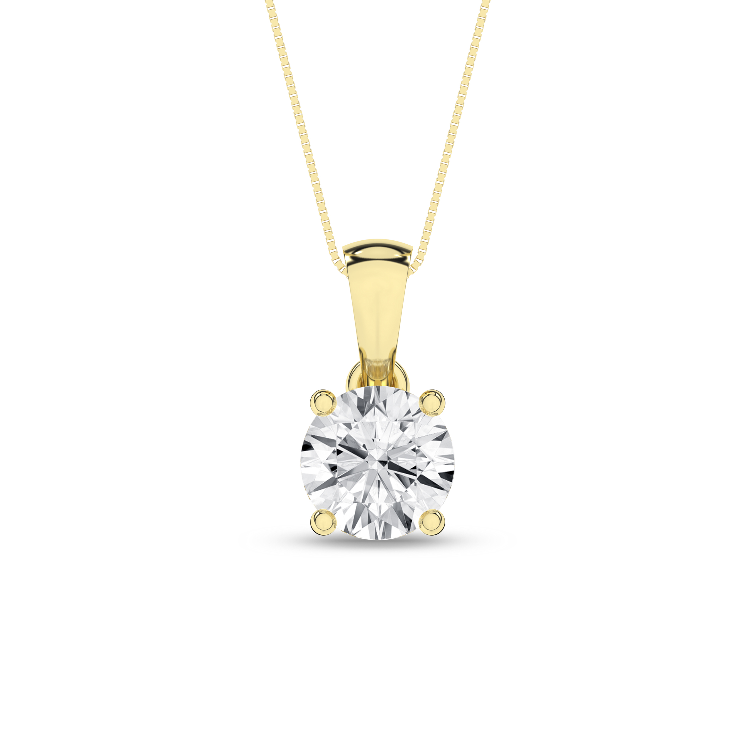 Lab Grown Solitaire Pendant (Round)/0.75Ct, 0.75Ctw
