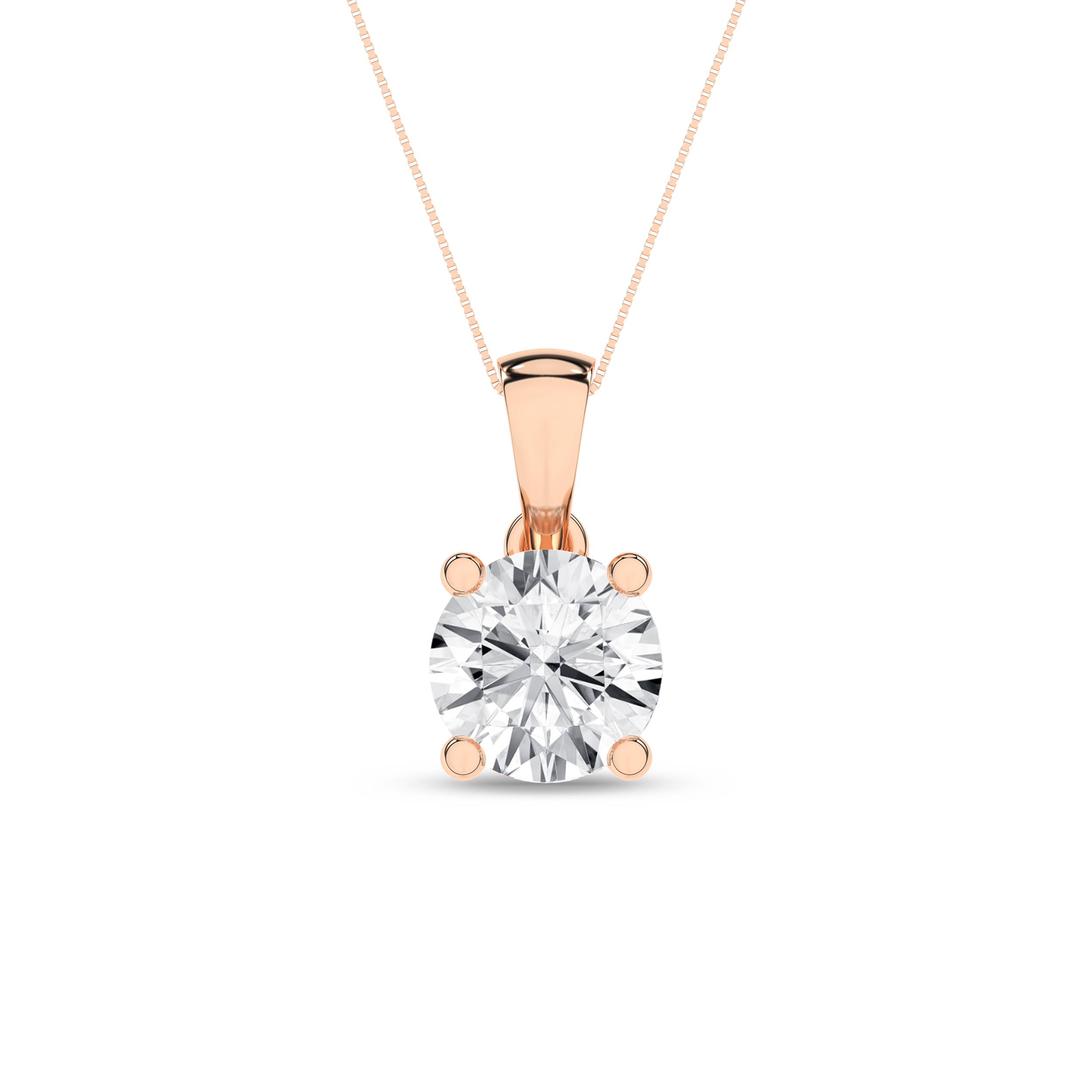 Lab Grown Solitaire Pendant (Round)/1.5Ct, 1.5Ctw