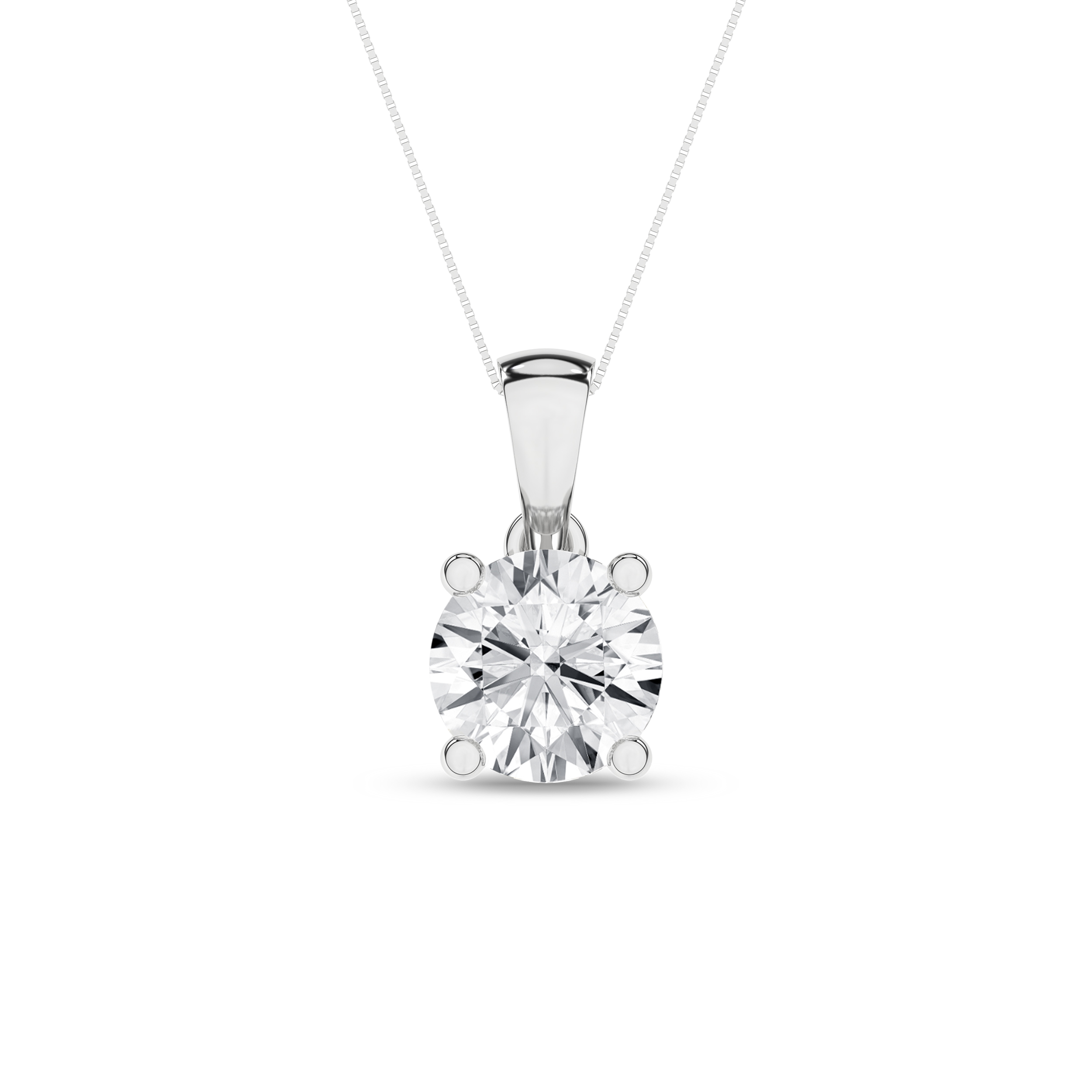 Lab Grown Solitaire Pendant (Round)/1.5Ct, 1.5Ctw