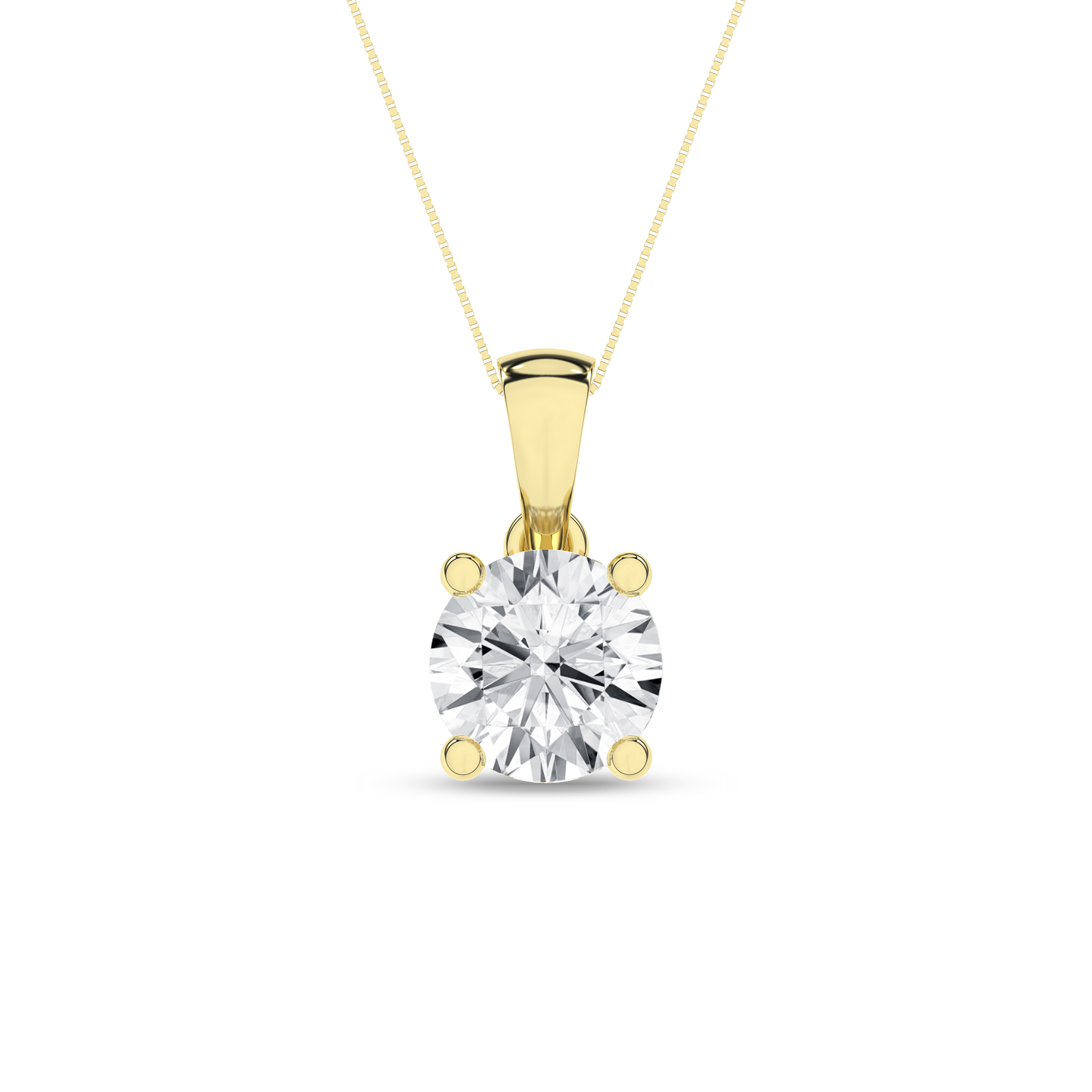 Lab Grown Solitaire Pendant (Round)/1.5Ct, 1.5Ctw