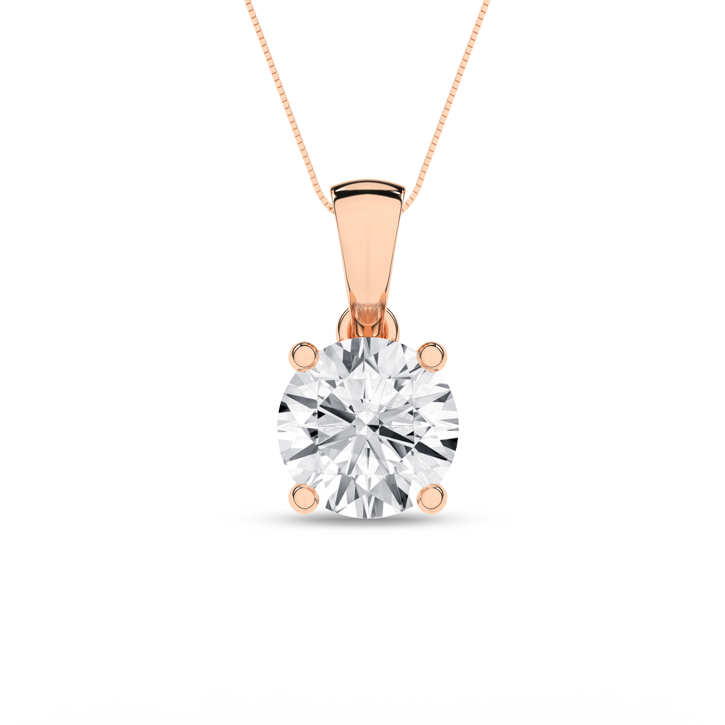 Lab Grown Solitaire Pendant (Round)/2Ct, 2Ctw