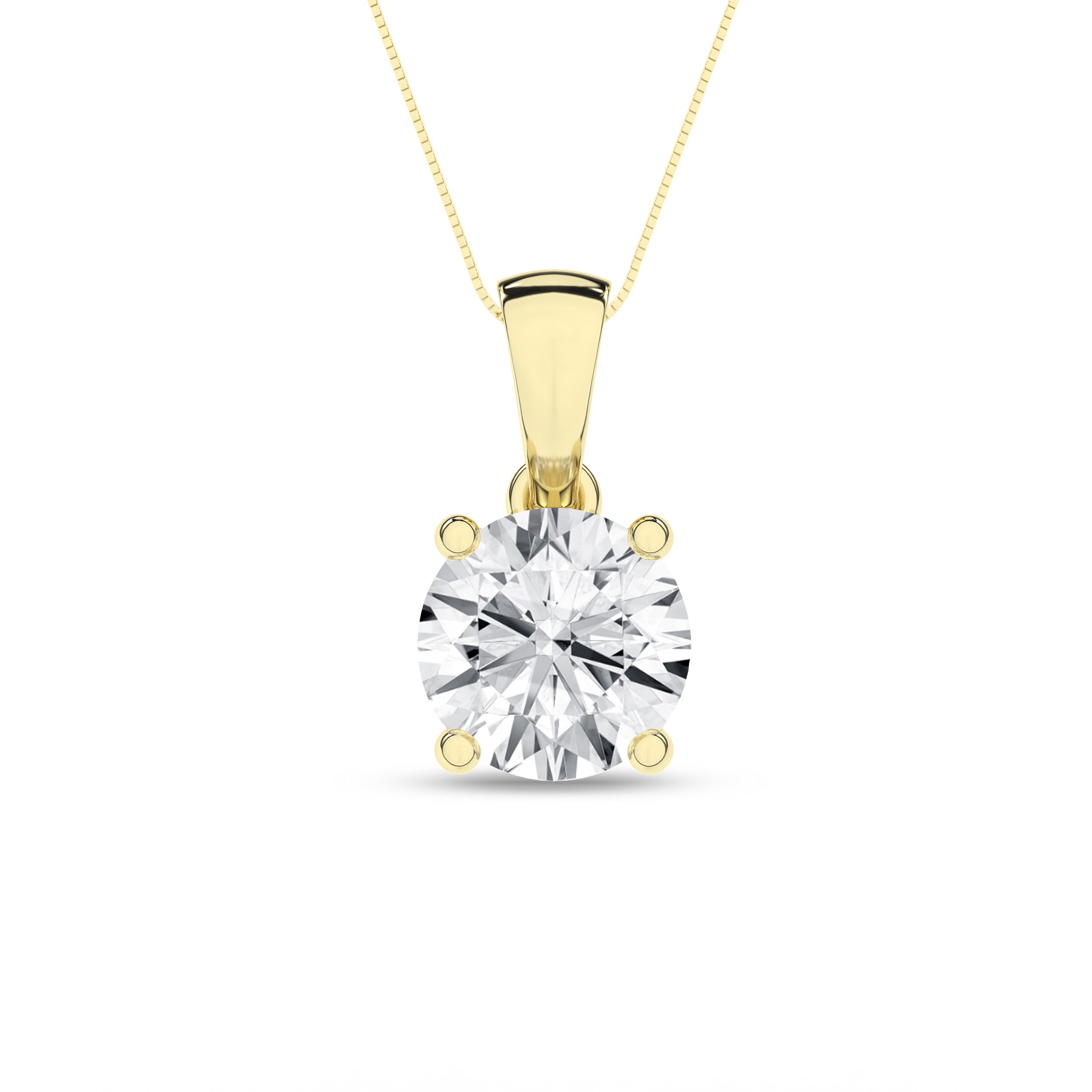Lab Grown Solitaire Pendant (Round)/2Ct, 2Ctw