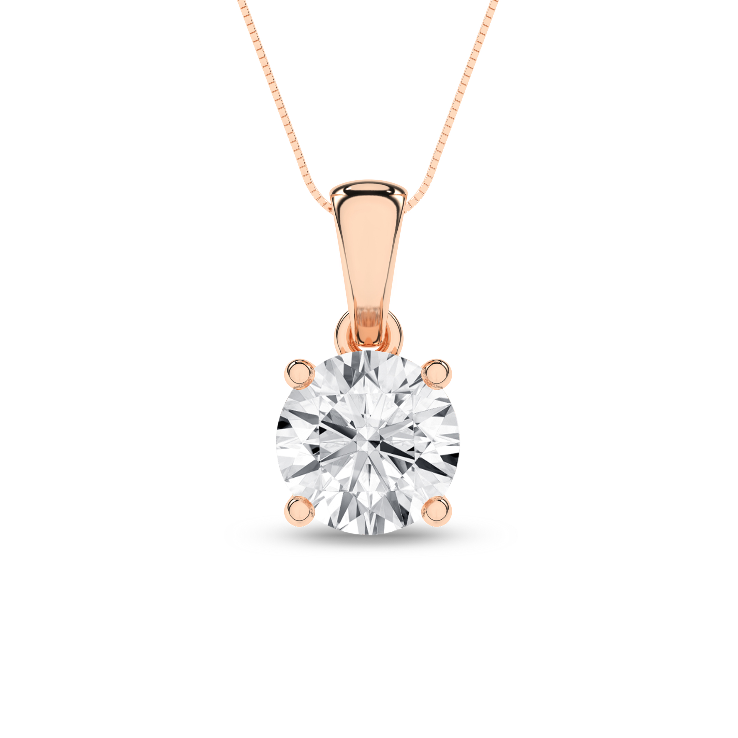 Lab Grown Solitaire Pendant (Round)/1Ct, 1Ctw