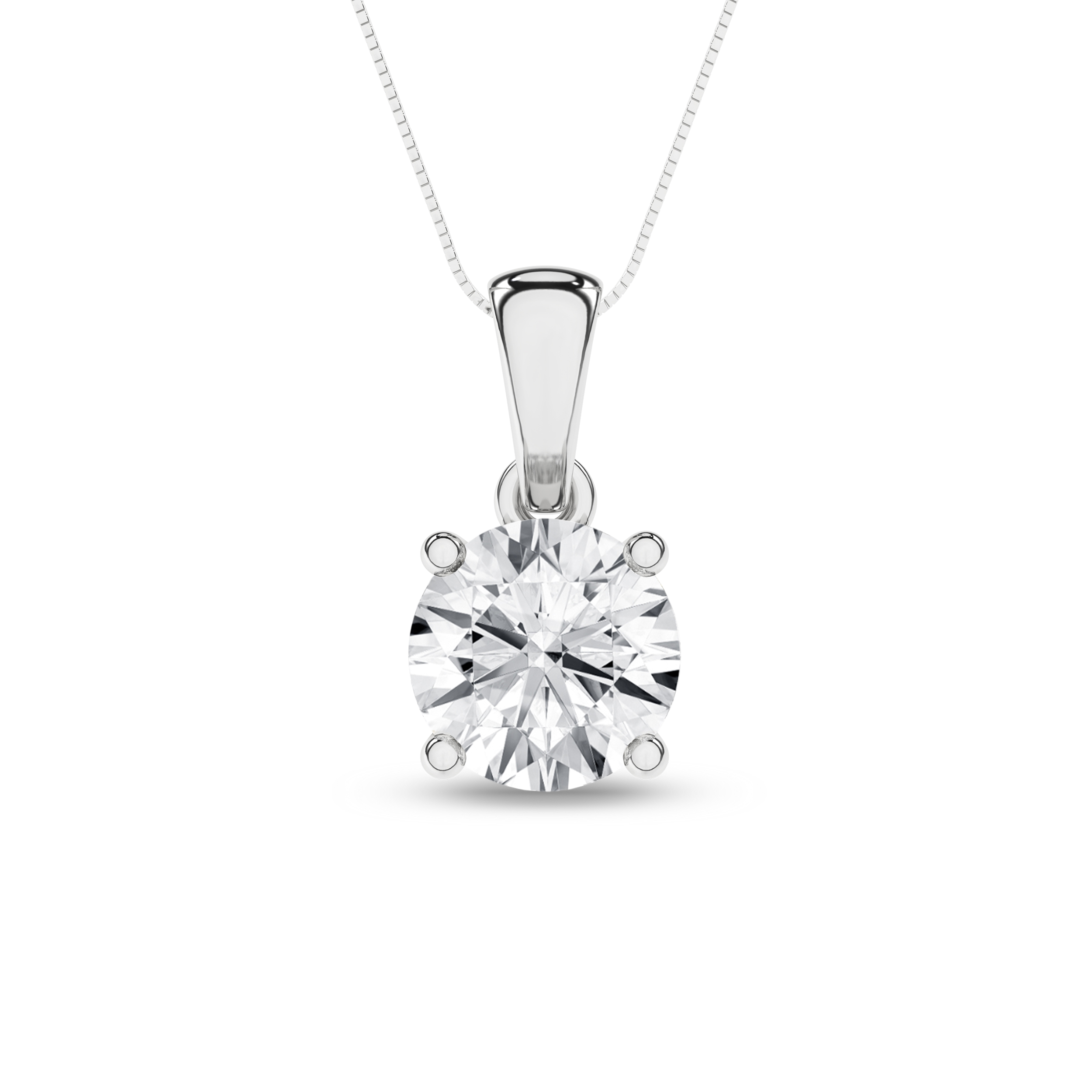 Lab Grown Solitaire Pendant (Round)/1Ct, 1Ctw