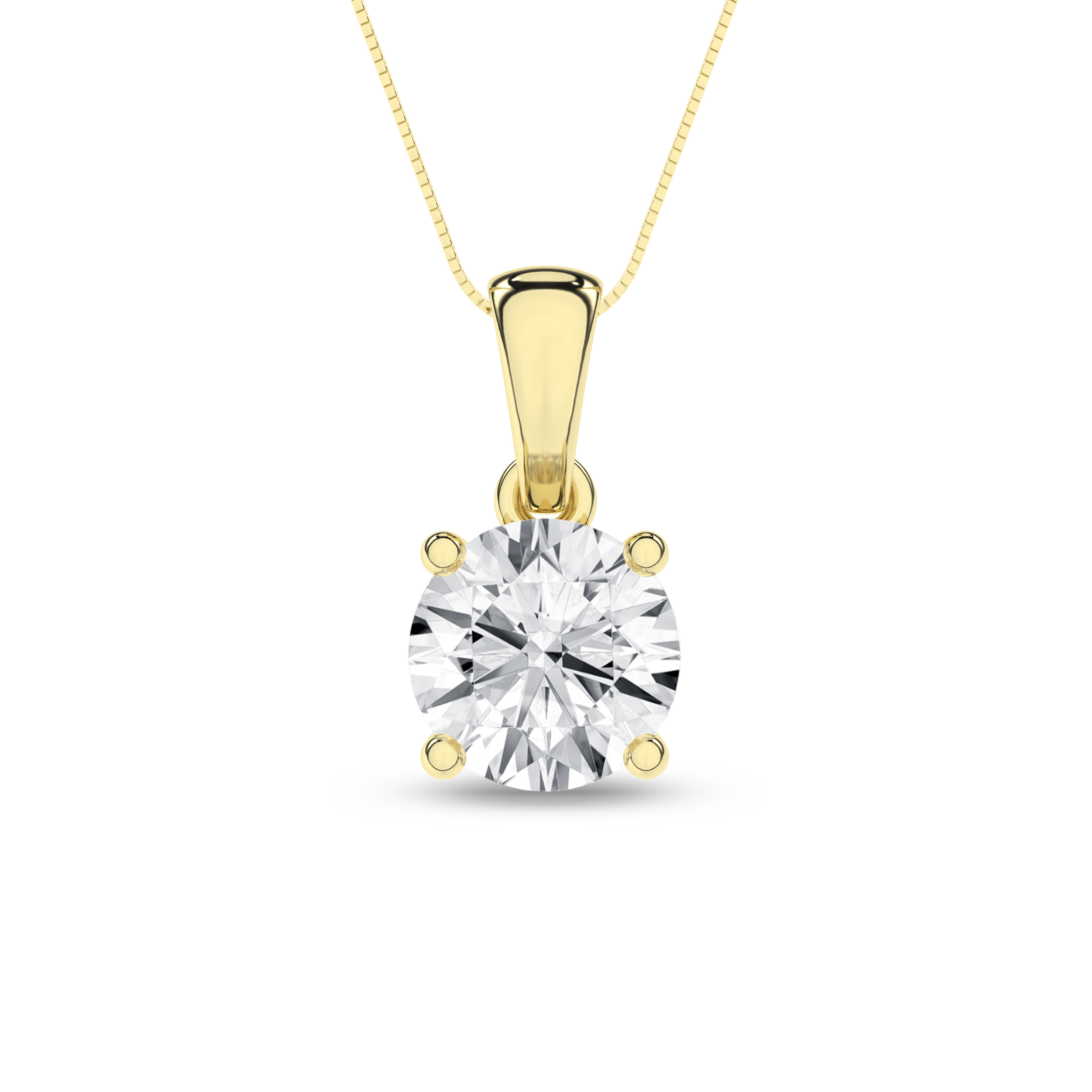 Lab Grown Solitaire Pendant (Round)/1Ct, 1Ctw