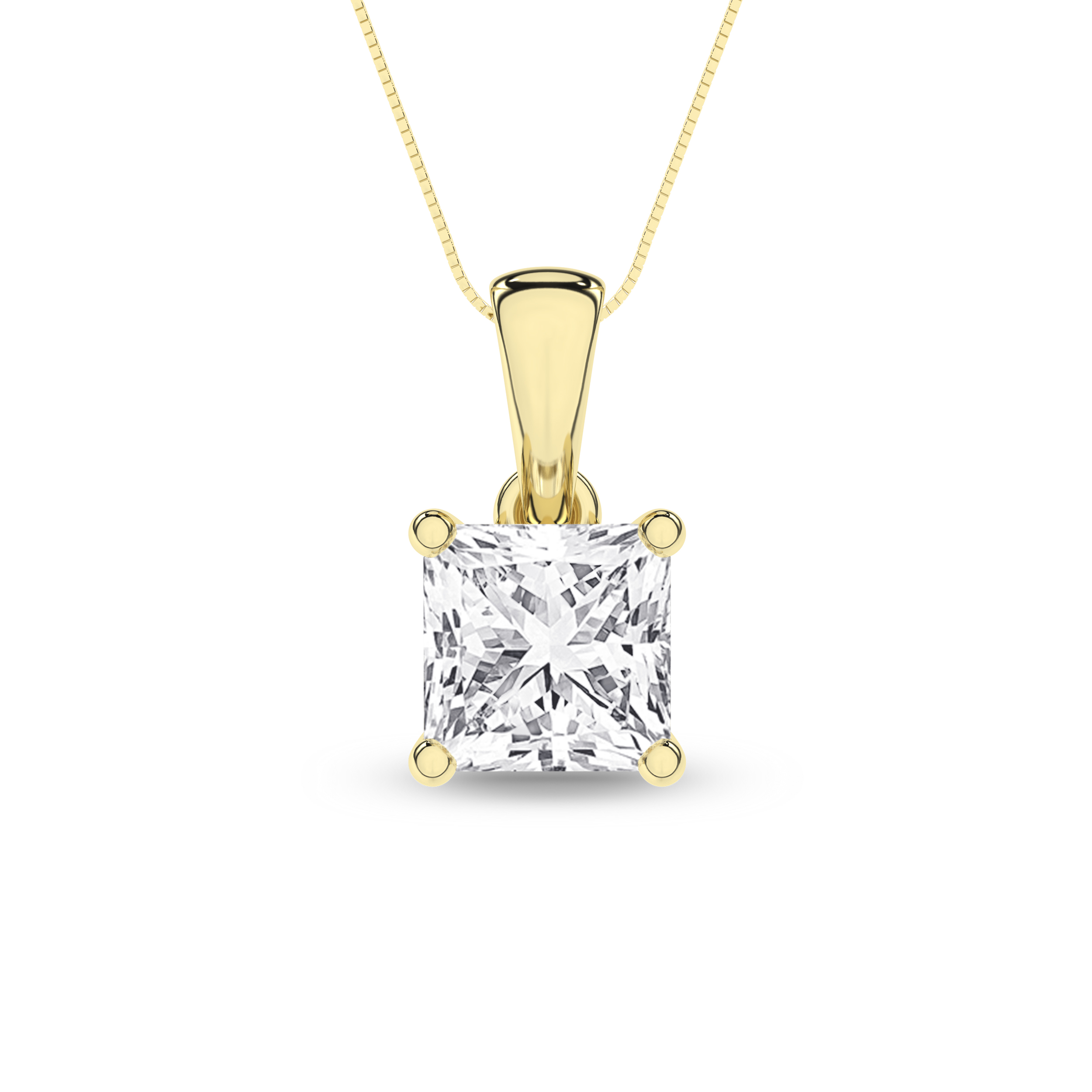 Lab Grown Solitaire Pendant (Princess)/1Ct, 1Ctw