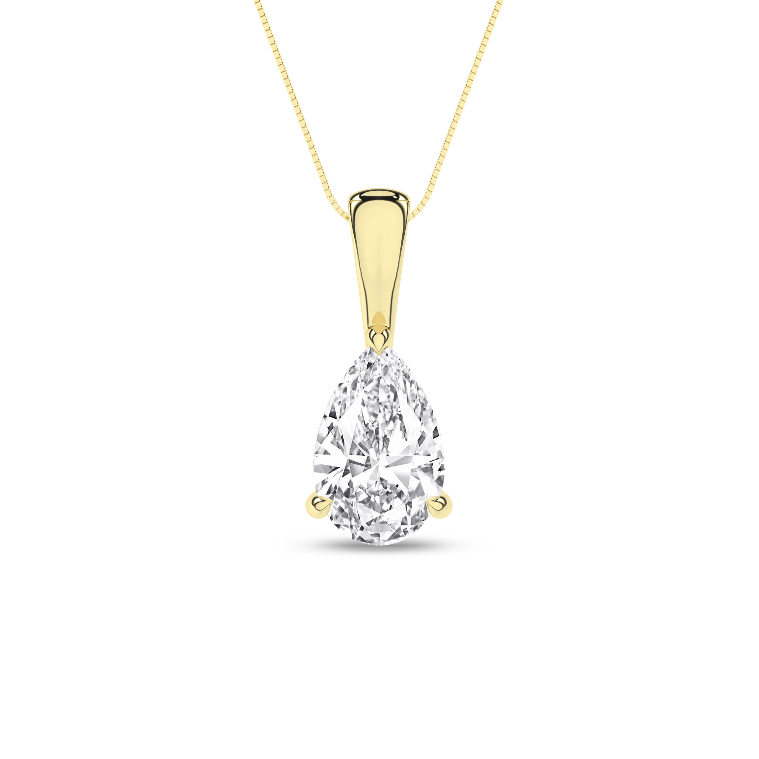 Lab Grown Solitaire Pendant (Pear)/1Ct, 1Ctw