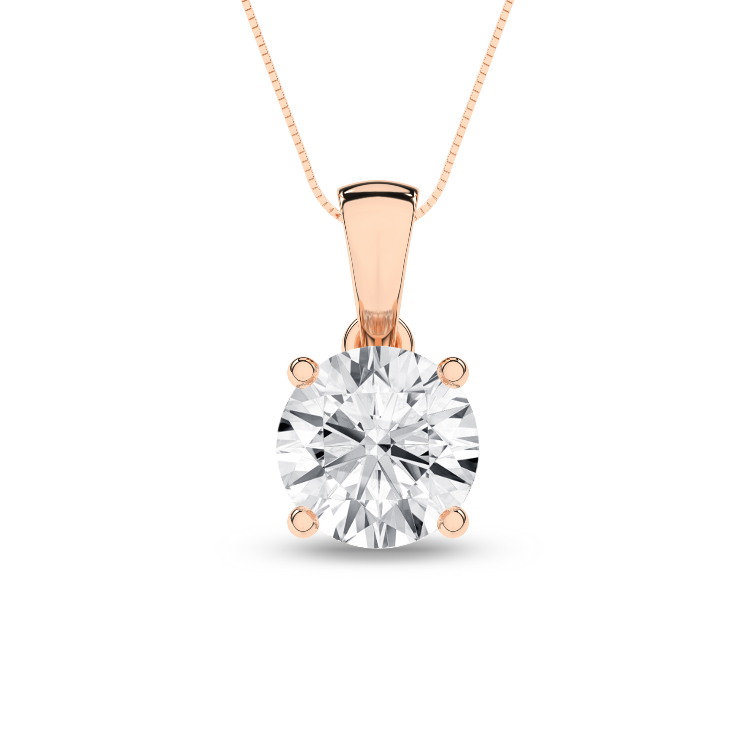 Lab Grown Solitaire Pendant (Round)/1.25Ct, 1.25Ctw