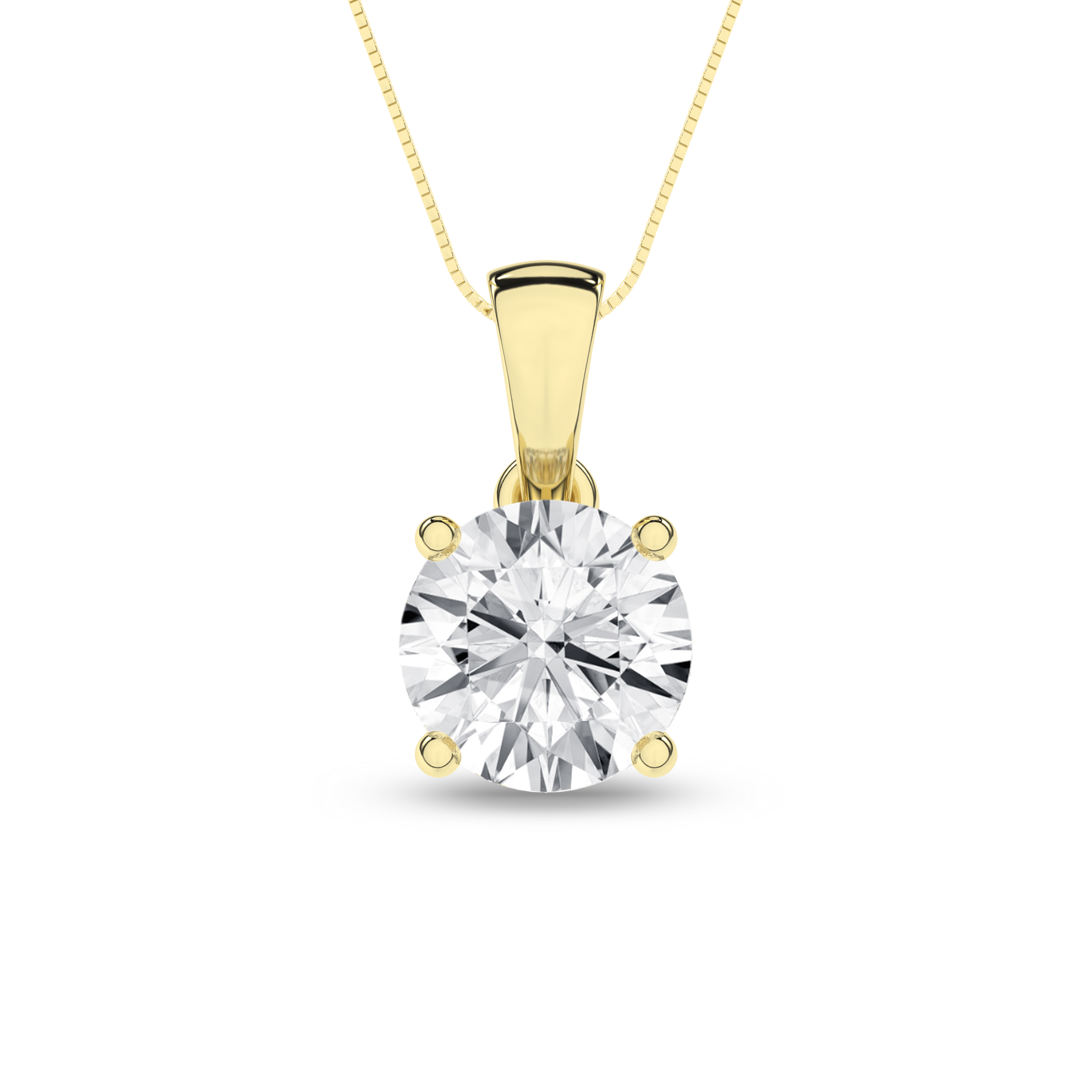 Lab Grown Solitaire Pendant (Round)/1.25Ct, 1.25Ctw