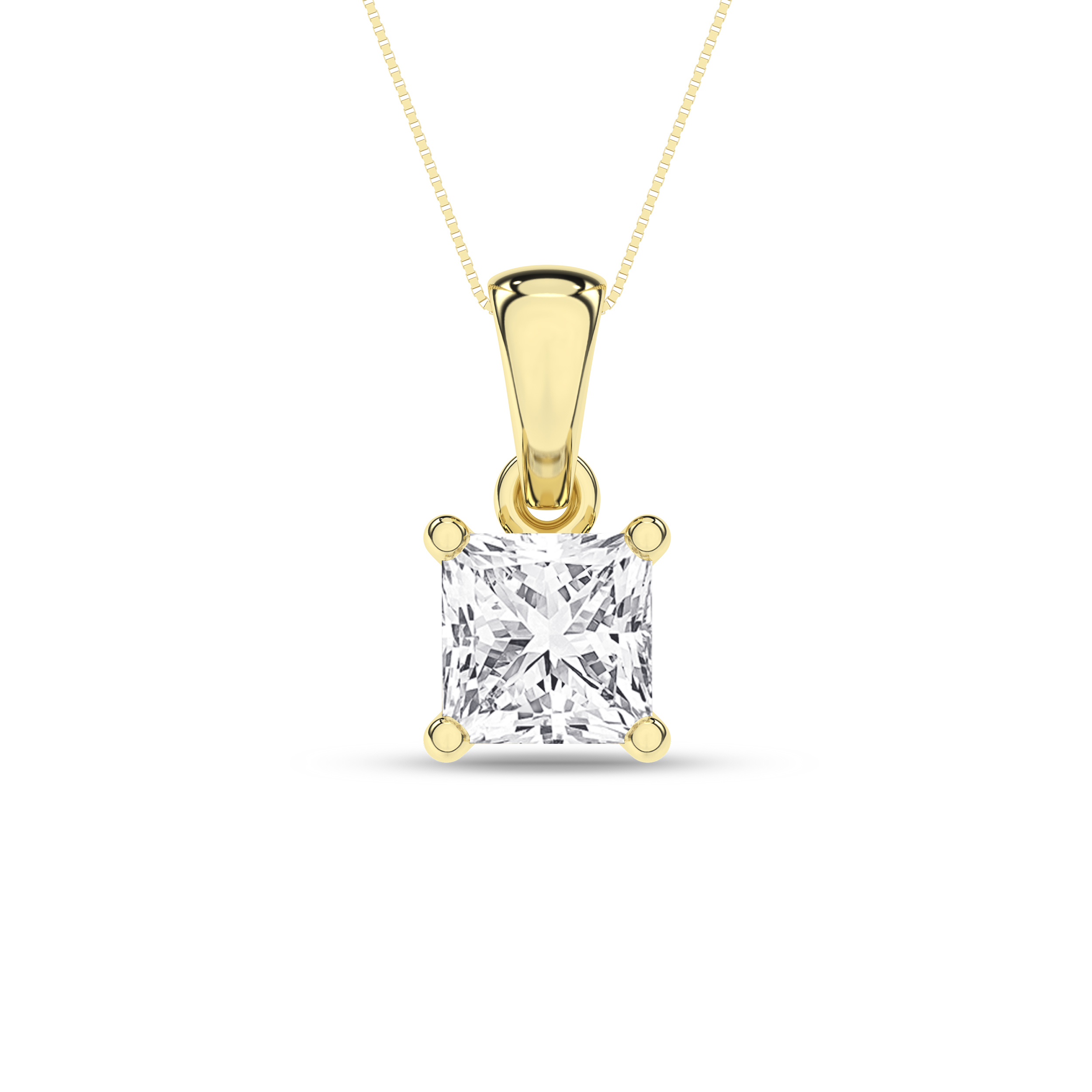 Lab Grown Solitaire Pendant (Princess)/1.25Ct, 1.25Ctw