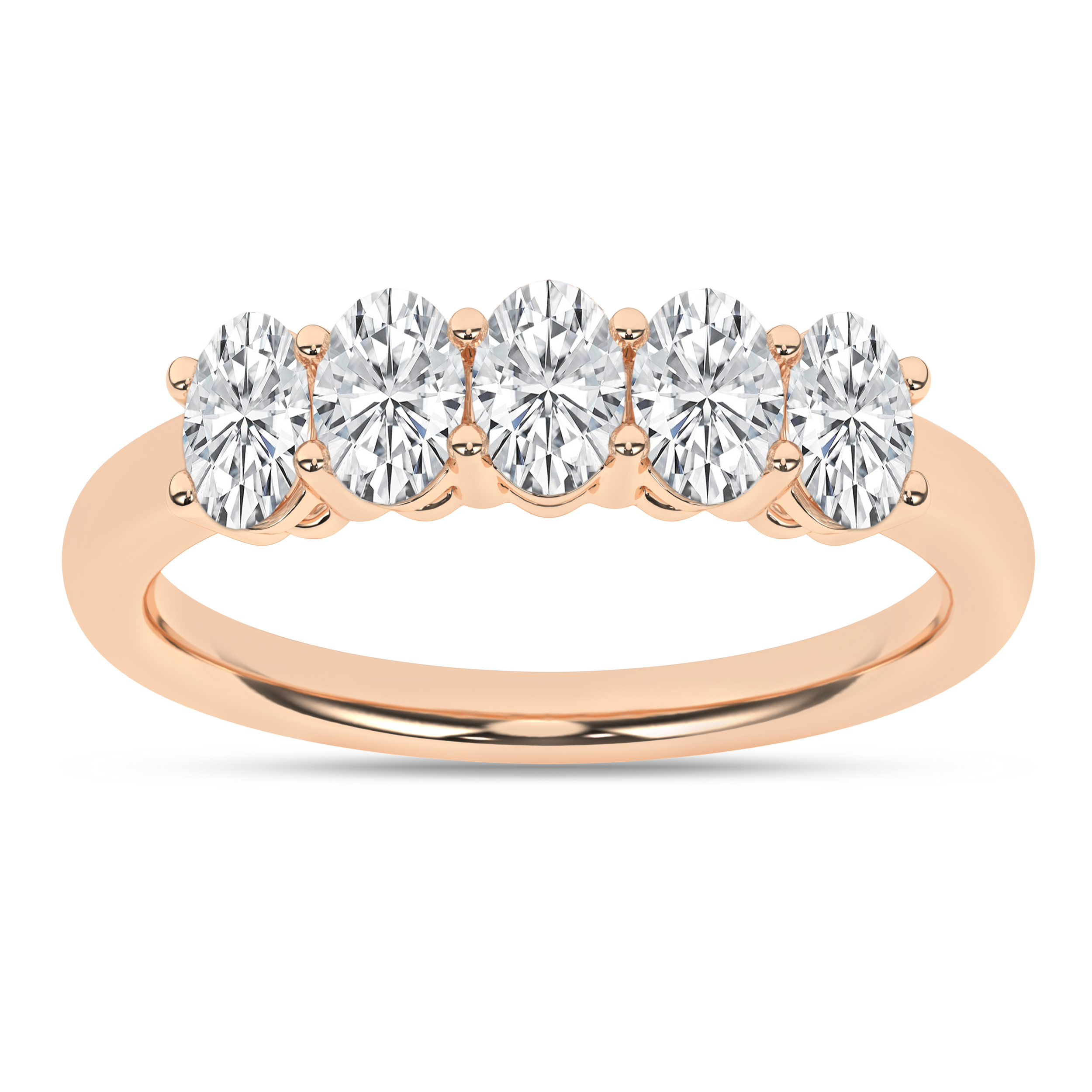 Lab Grown 5-Stone Band (Oval)/1Ctw