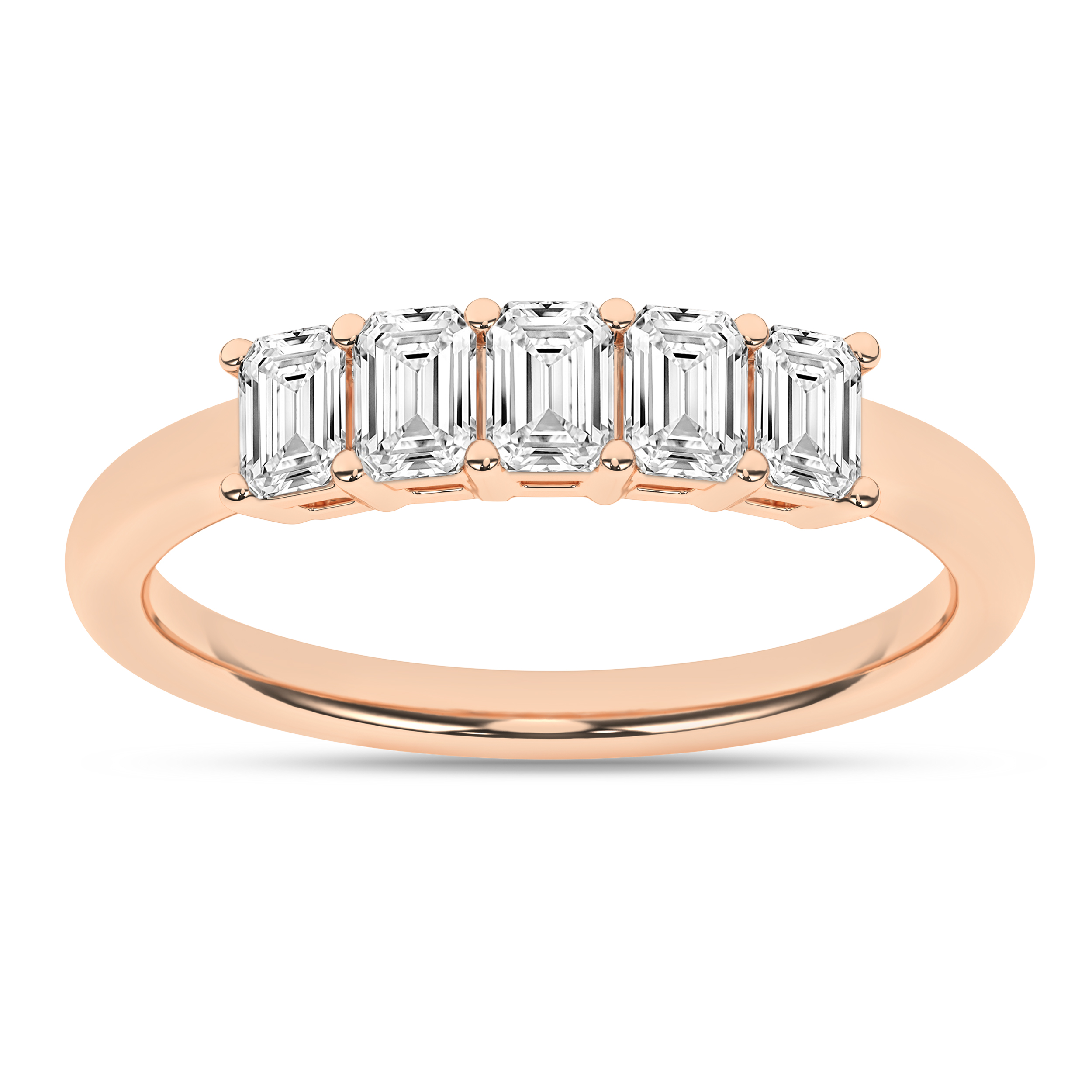 Lab Grown 5-Stone Band (Emerald)/1Ctw