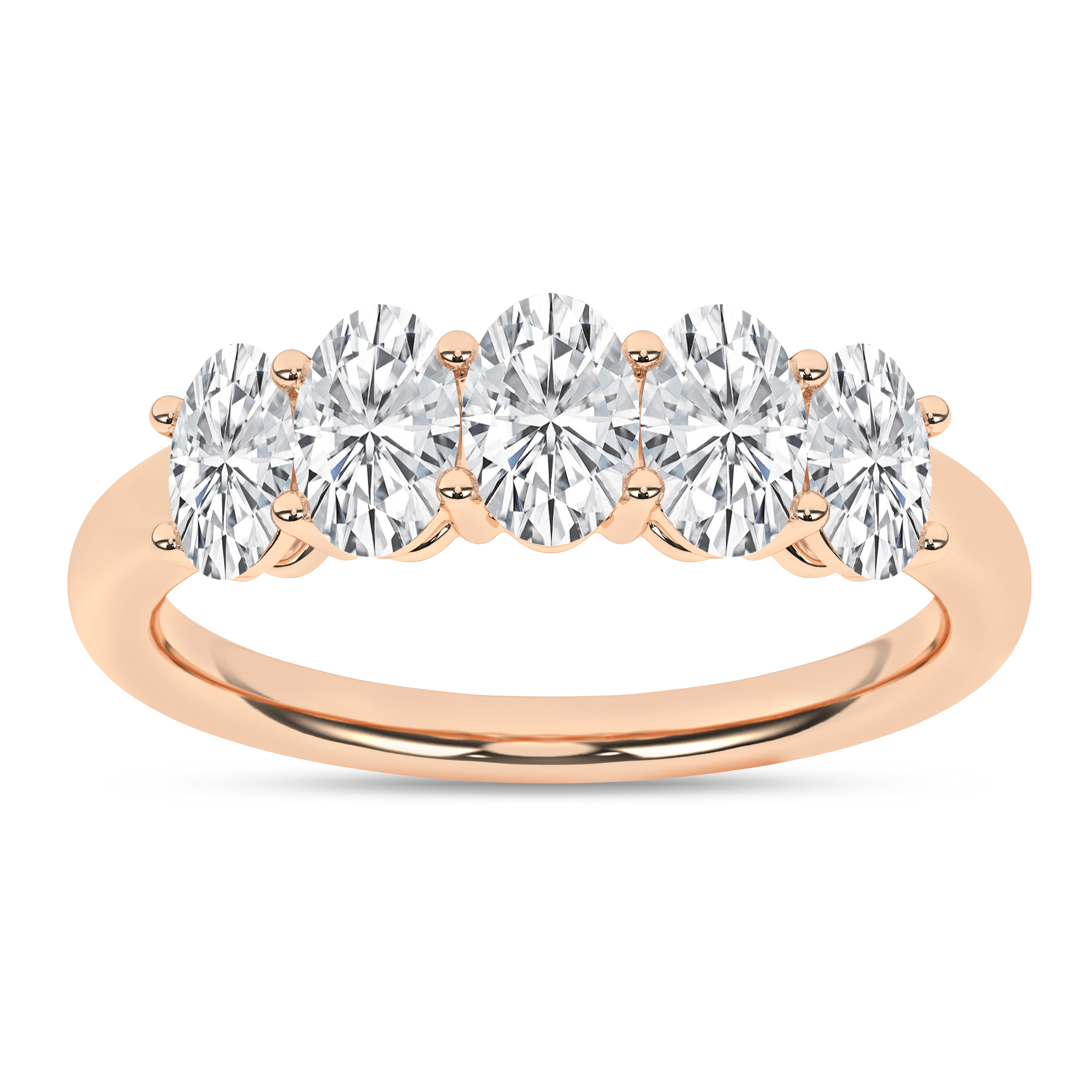 Lab Grown 5-Stone Band (Oval)/1.5Ctw