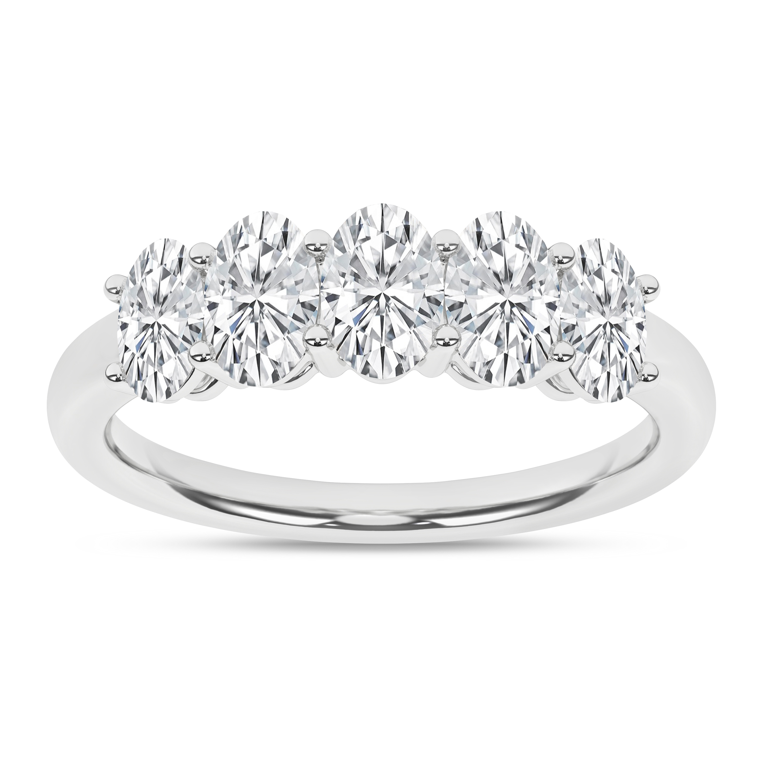 Lab Grown 5-Stone Band (Oval)/1.5Ctw