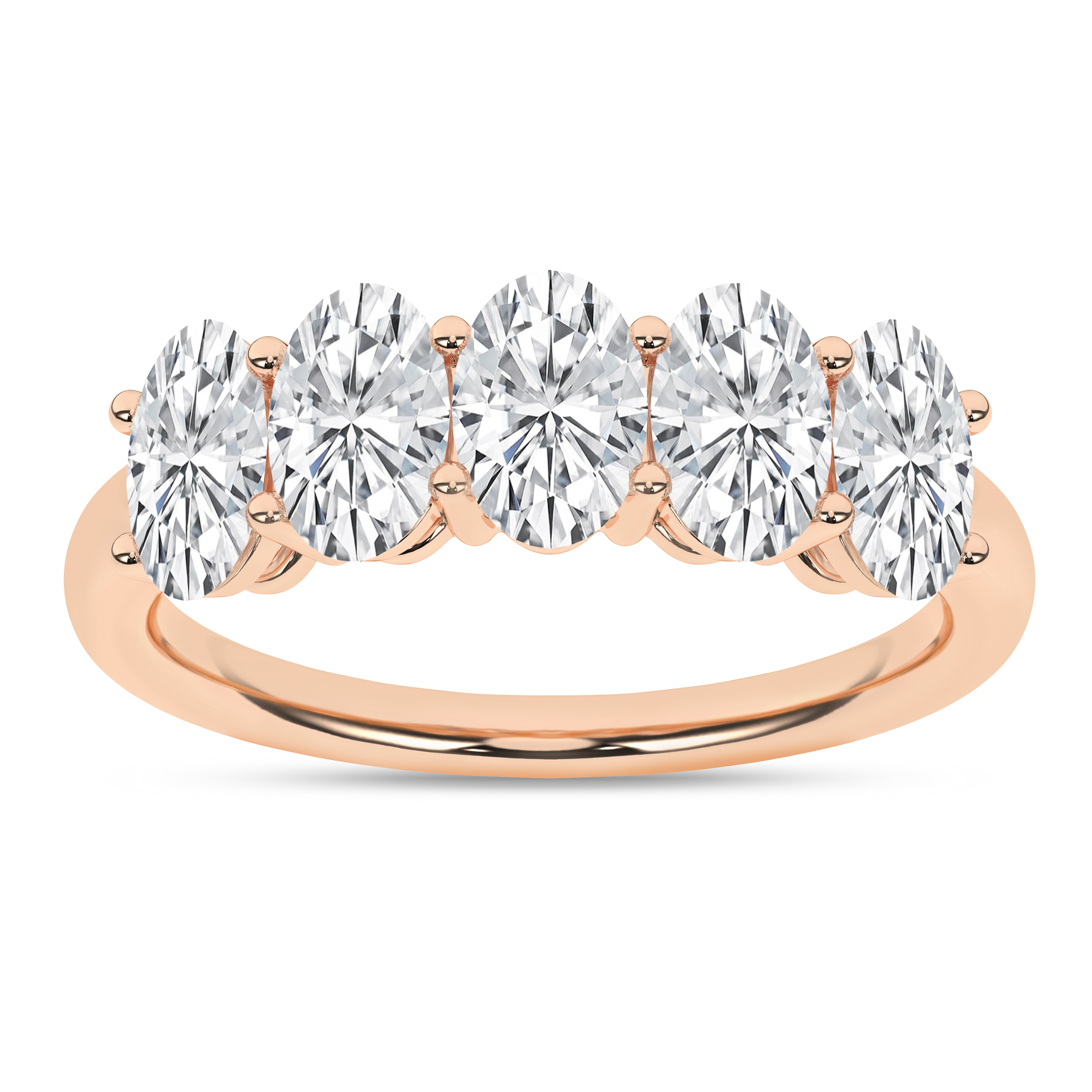 Lab Grown 5-Stone Band (Oval)/2Ctw