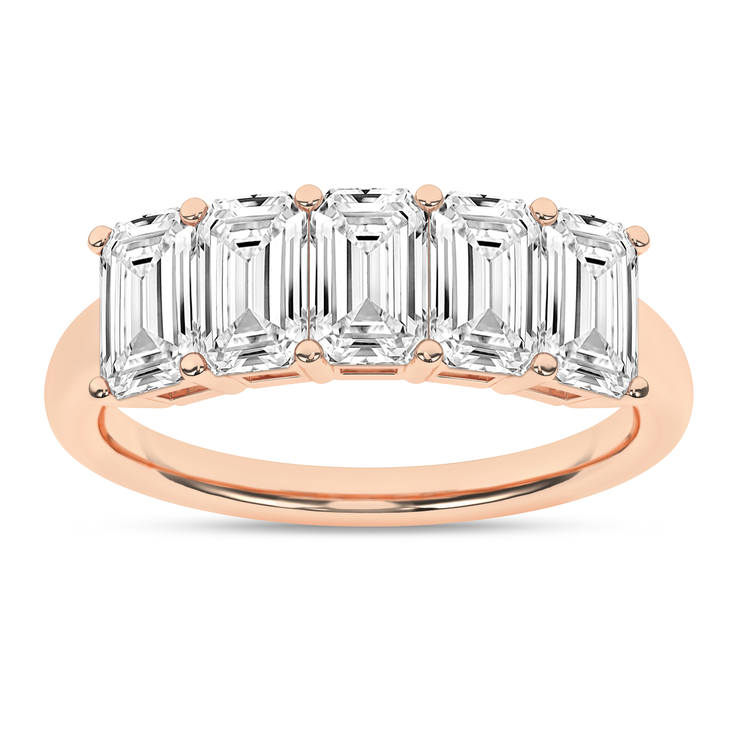 Lab Grown 5-Stone Band (Emerald)/2Ctw