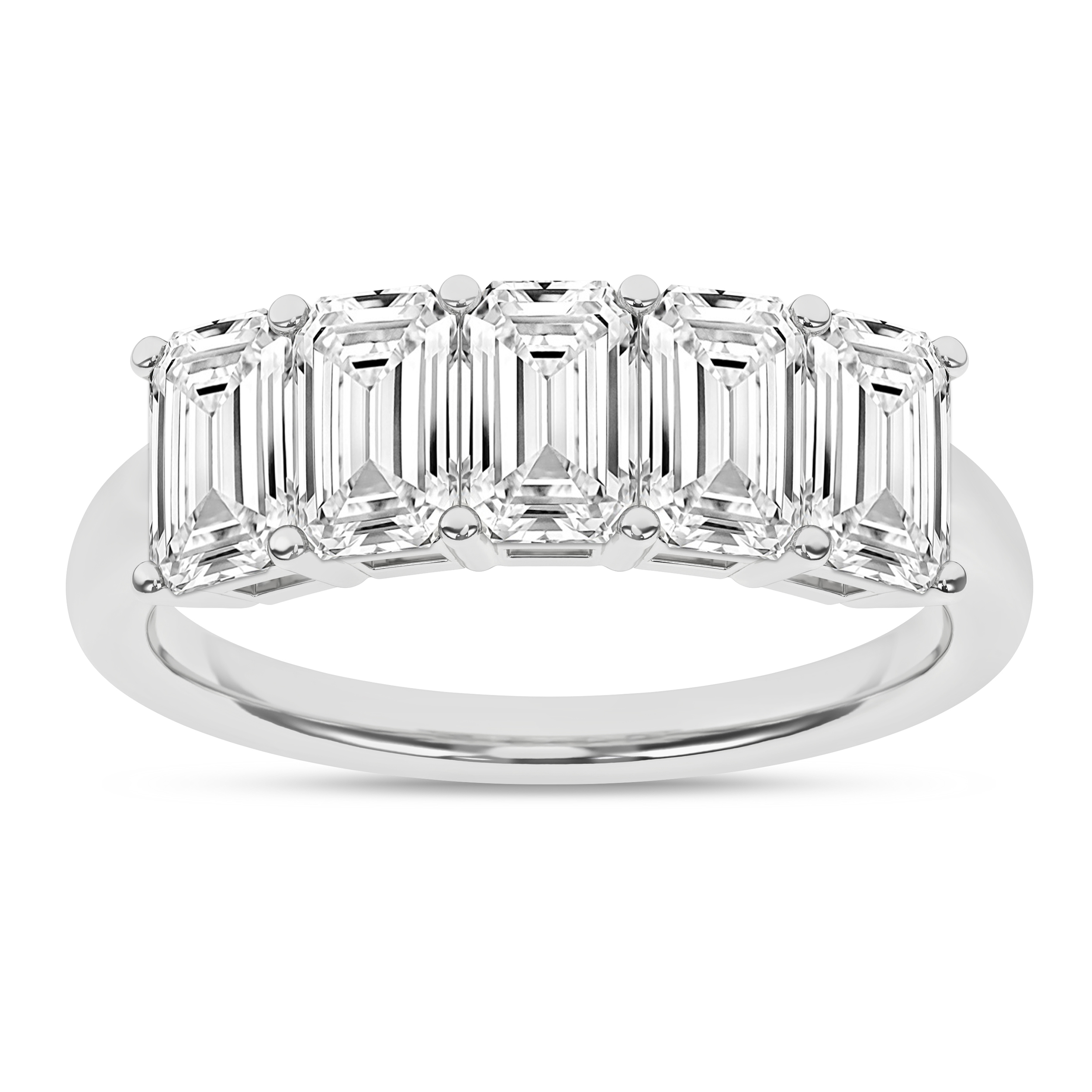 Lab Grown 5-Stone Band (Emerald)/2Ctw