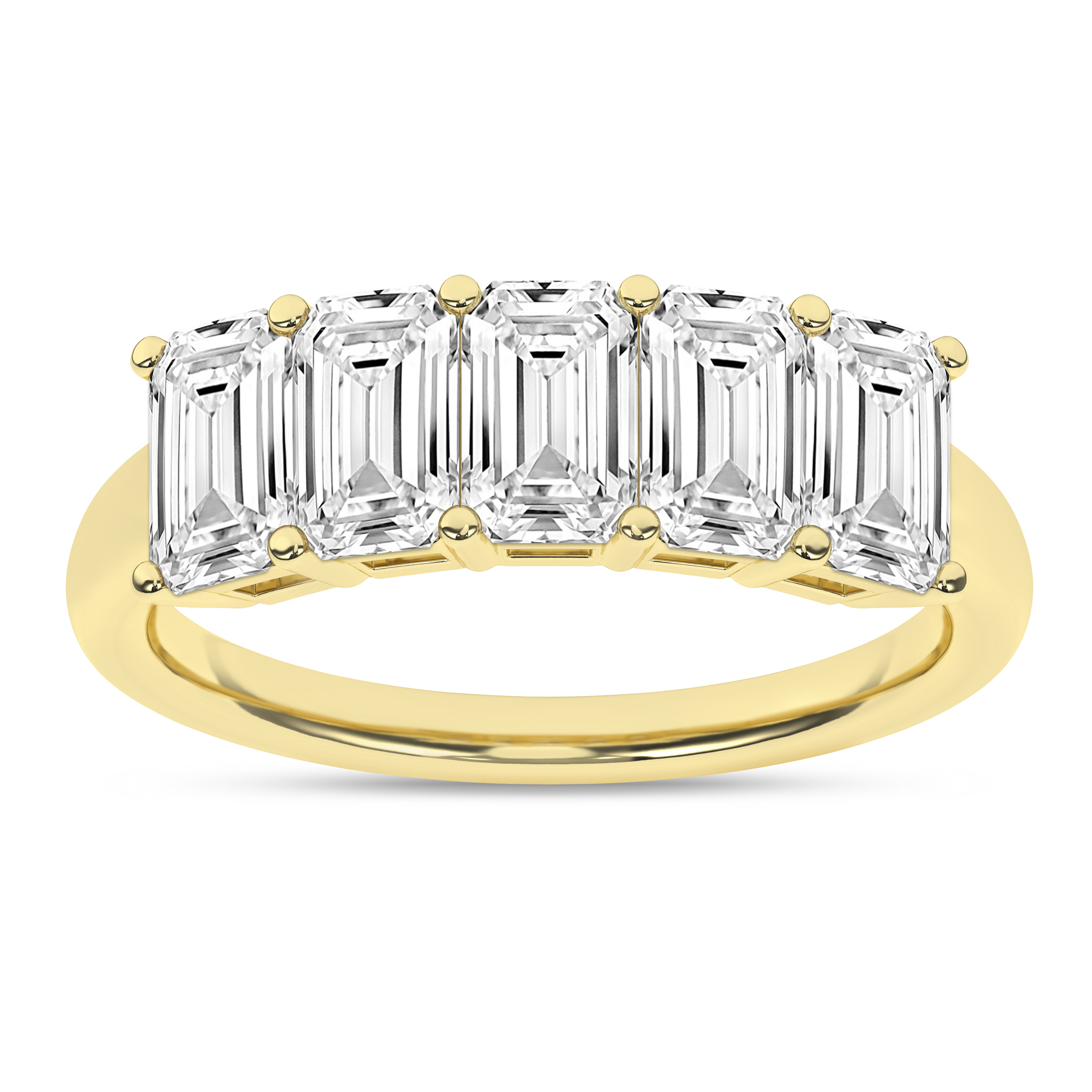 Lab Grown 5-Stone Band (Emerald)/2Ctw