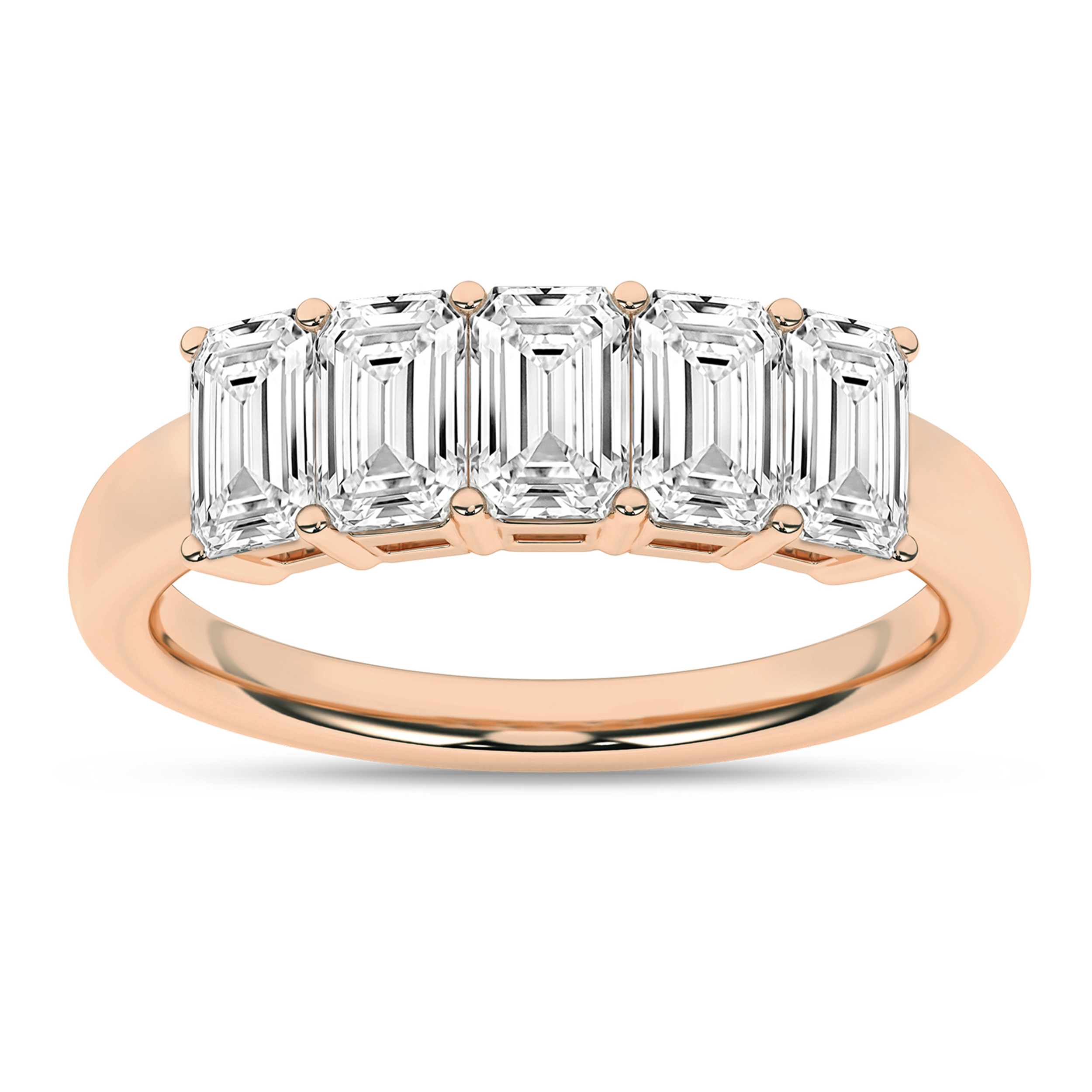 Lab Grown 5-Stone Band (Emerald)/1.5Ctw