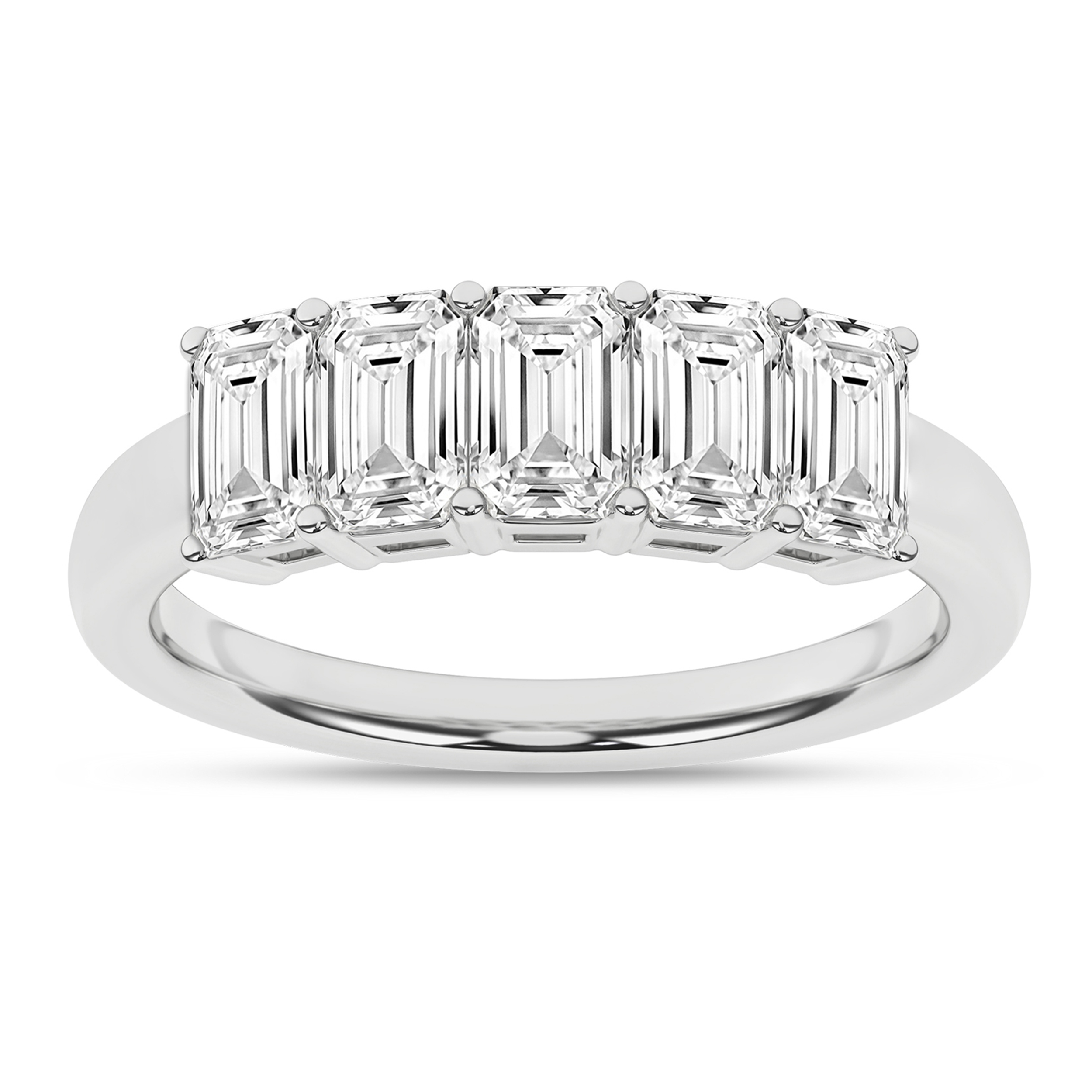 Lab Grown 5-Stone Band (Emerald)/1.5Ctw