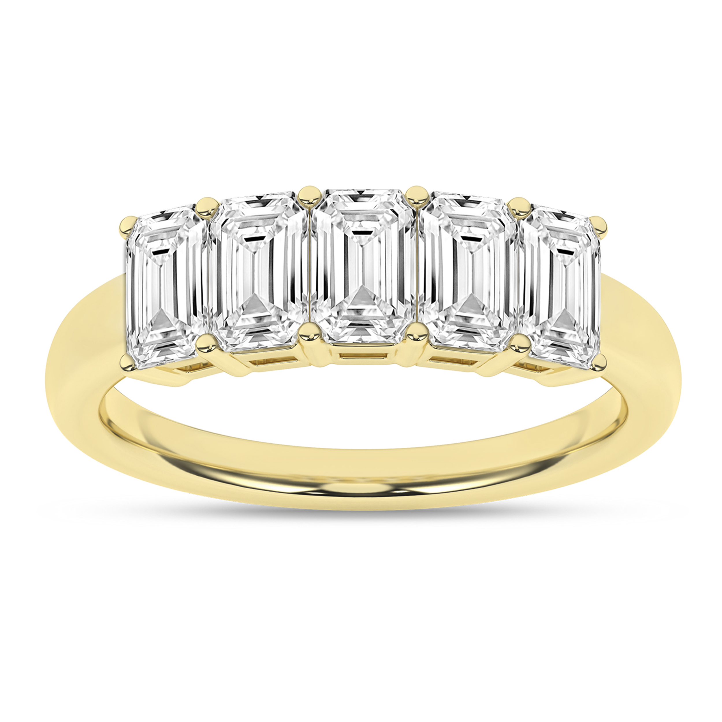 Lab Grown 5-Stone Band (Emerald)/1.5Ctw