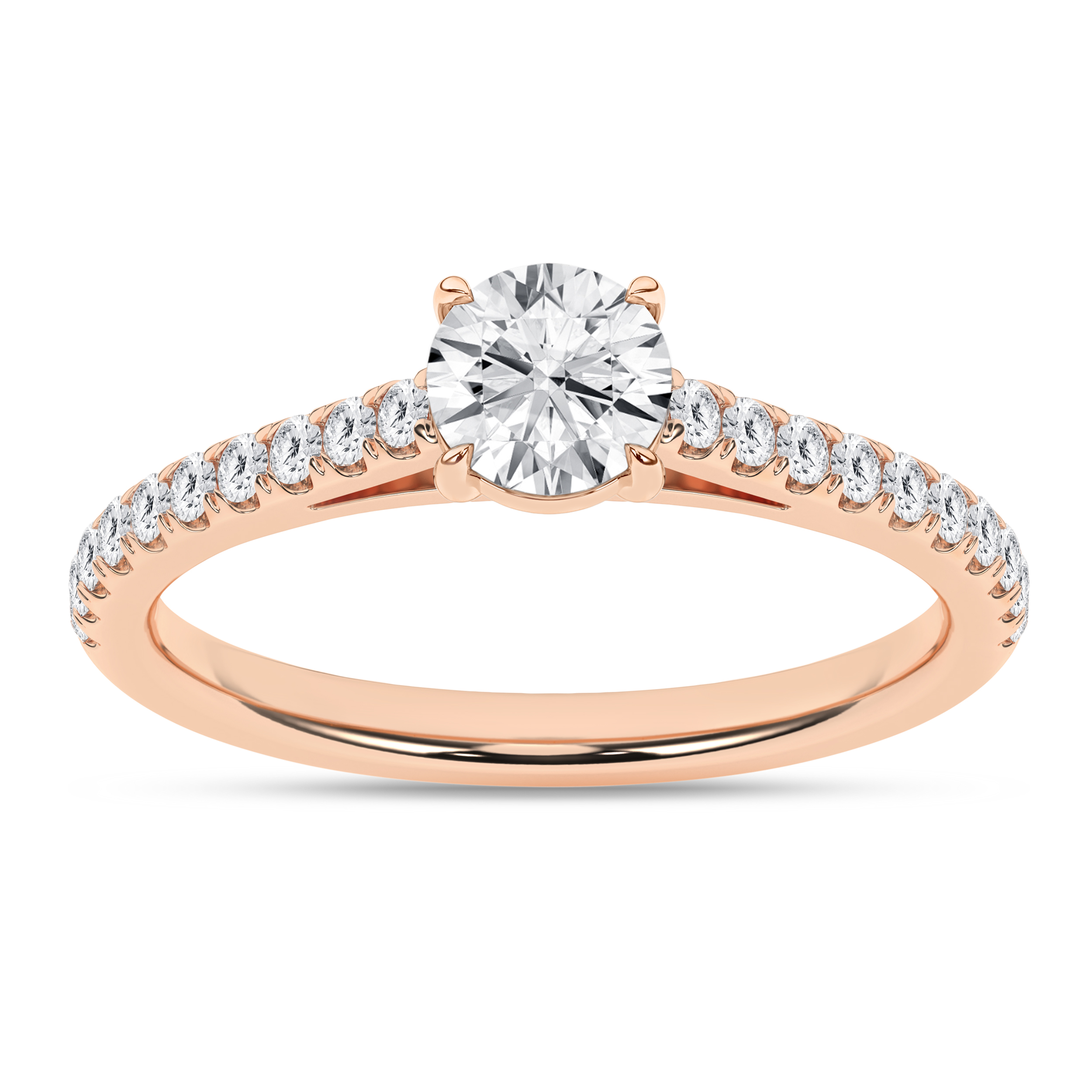 Lab Grown Classic Engagement Ring (Round)/1Ct, 1.25Ctw