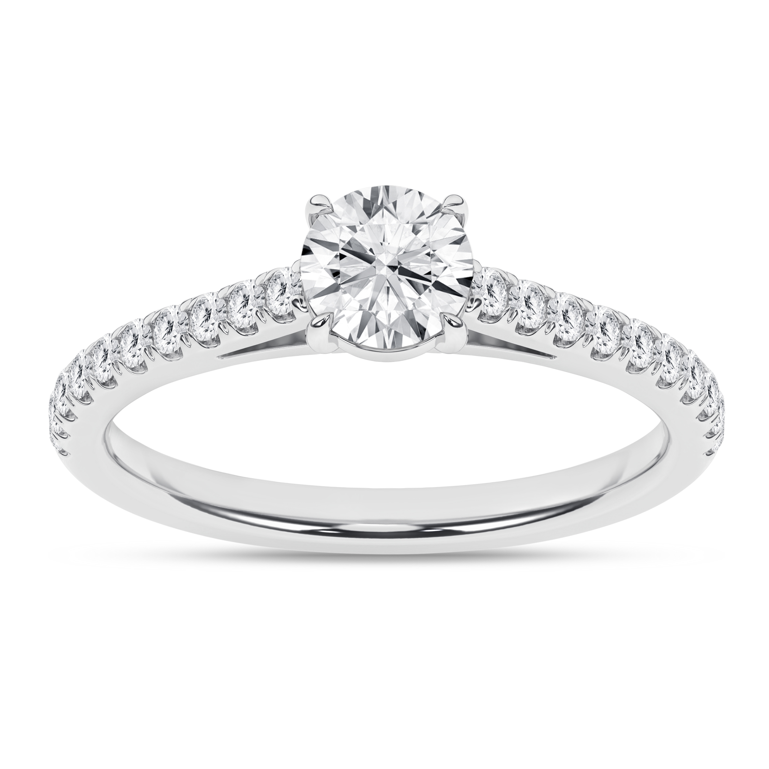 Lab Grown Classic Engagement Ring (Round)/1Ct, 1.25Ctw