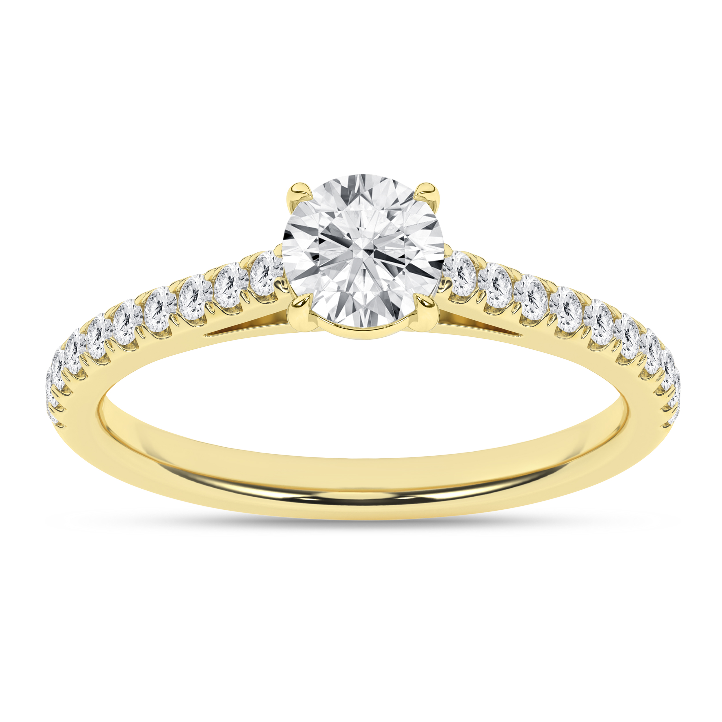 Lab Grown Classic Engagement Ring (Round)/1Ct, 1.25Ctw
