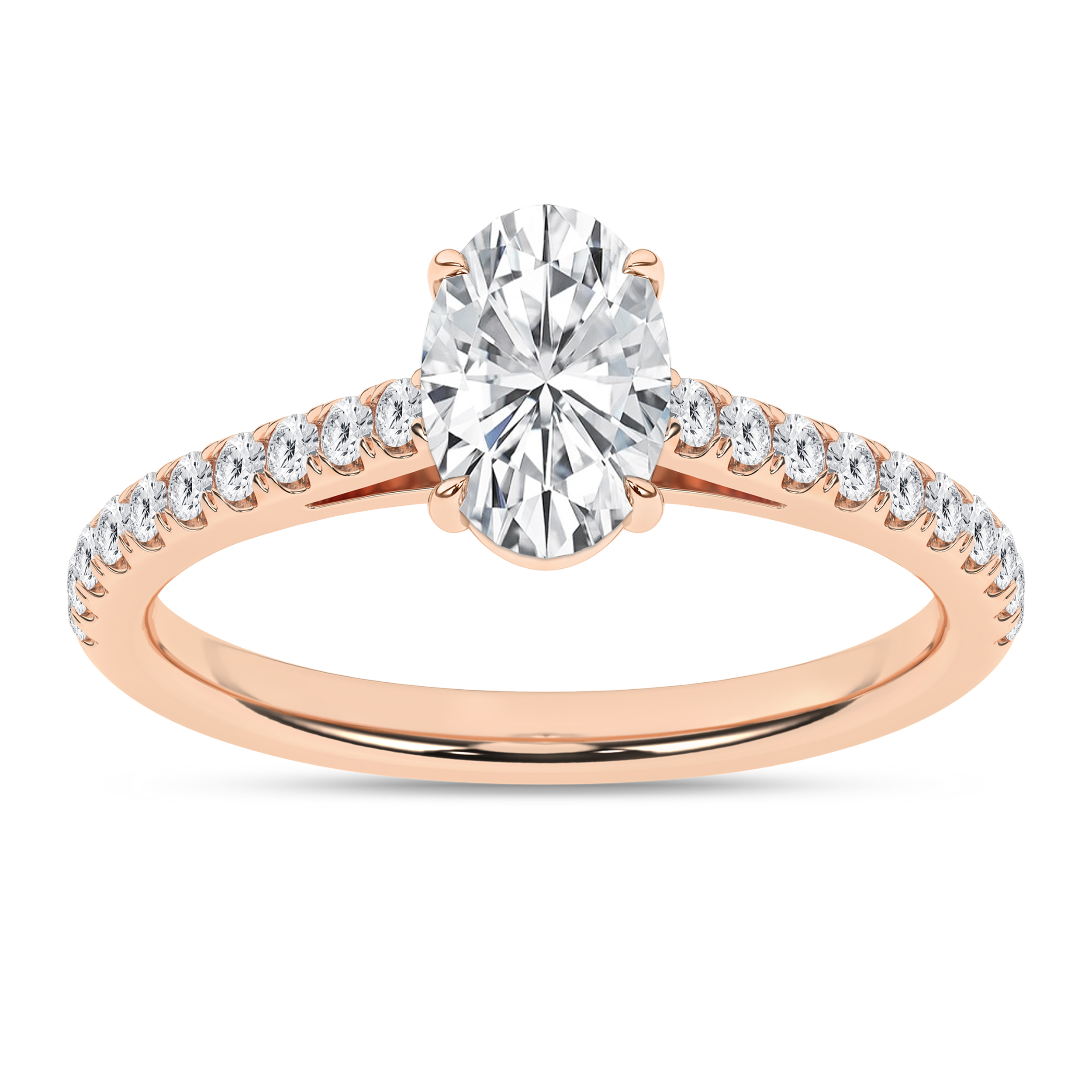 Lab Grown Classic Engagement Ring (Oval)/1Ct, 1.25Ctw