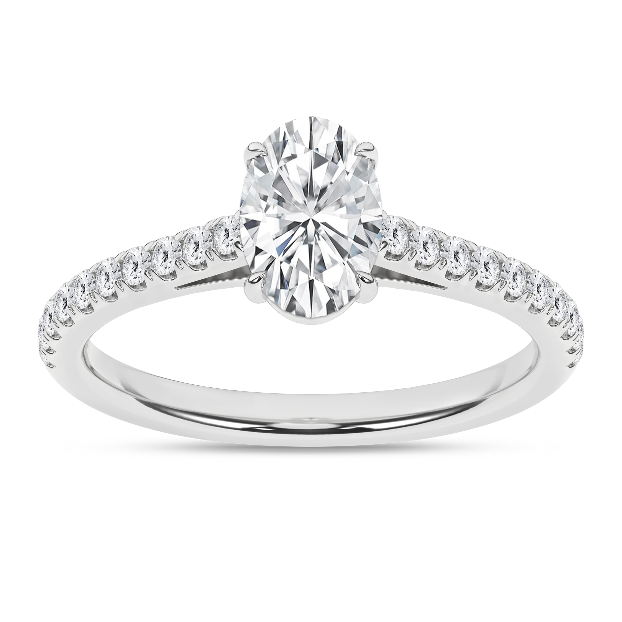 Lab Grown Classic Engagement Ring (Oval)/1Ct, 1.25Ctw