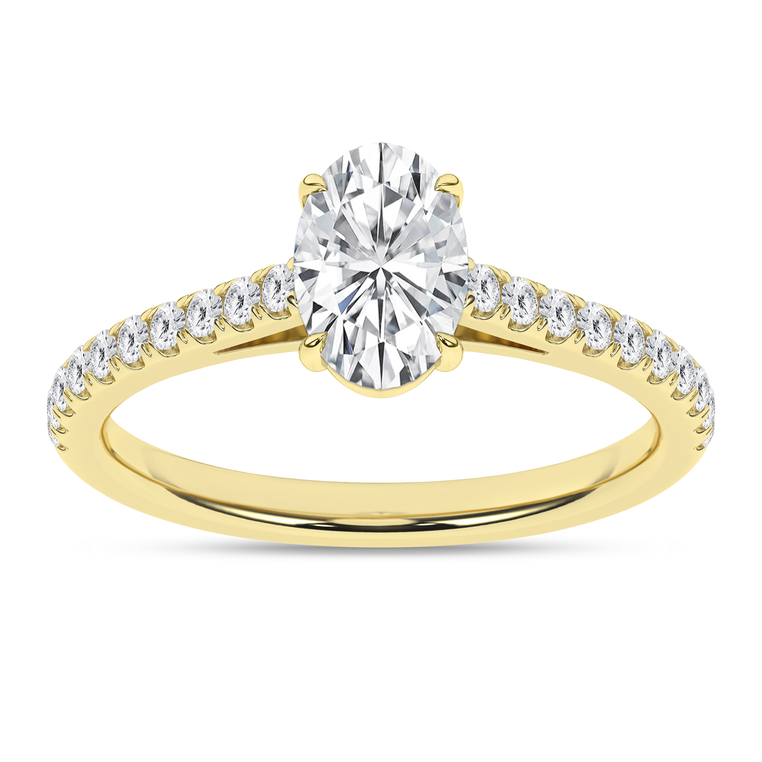 Lab Grown Classic Engagement Ring (Oval)/1Ct, 1.25Ctw