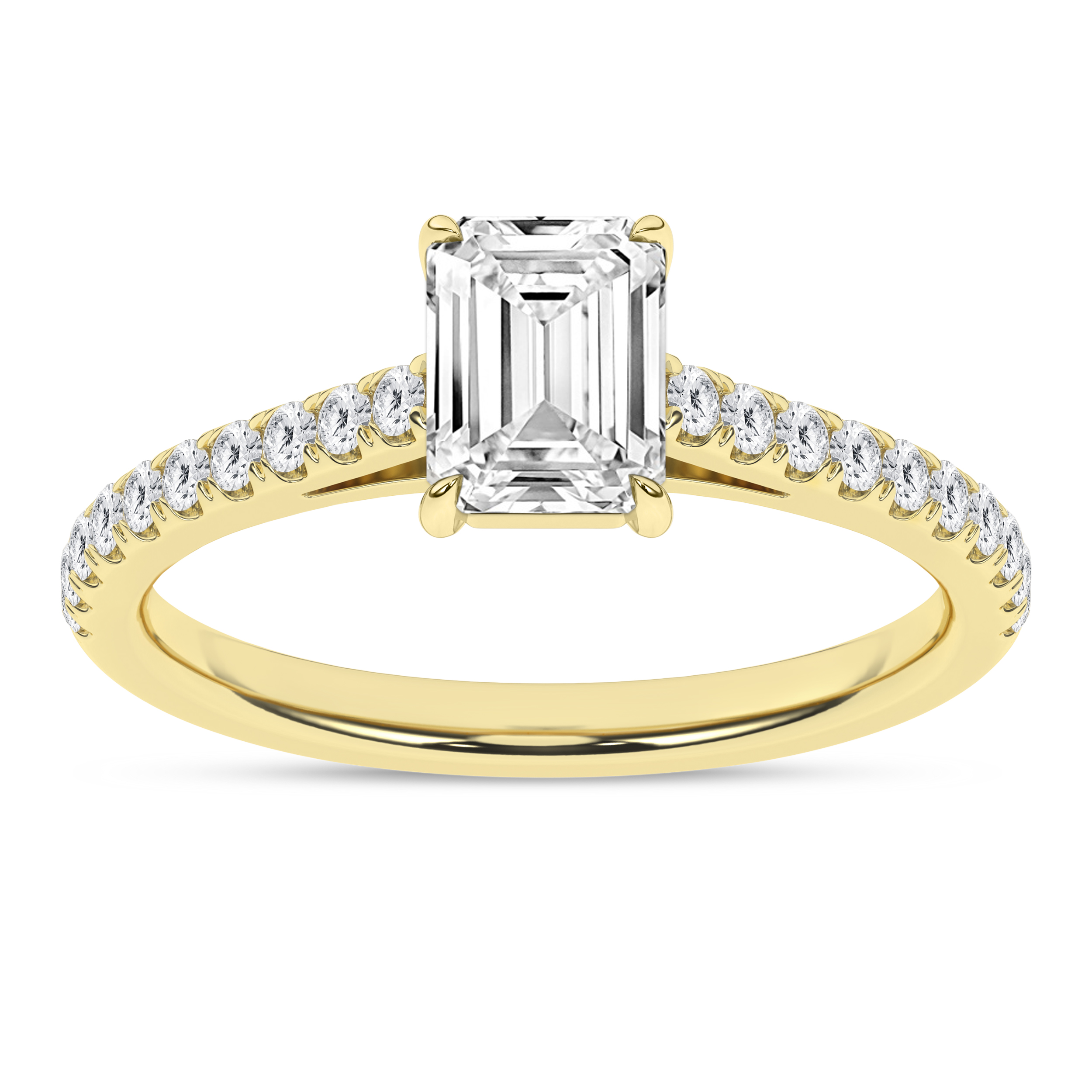 Lab Grown Classic Engagement Ring (Emerald)/1Ct, 1.25Ctw