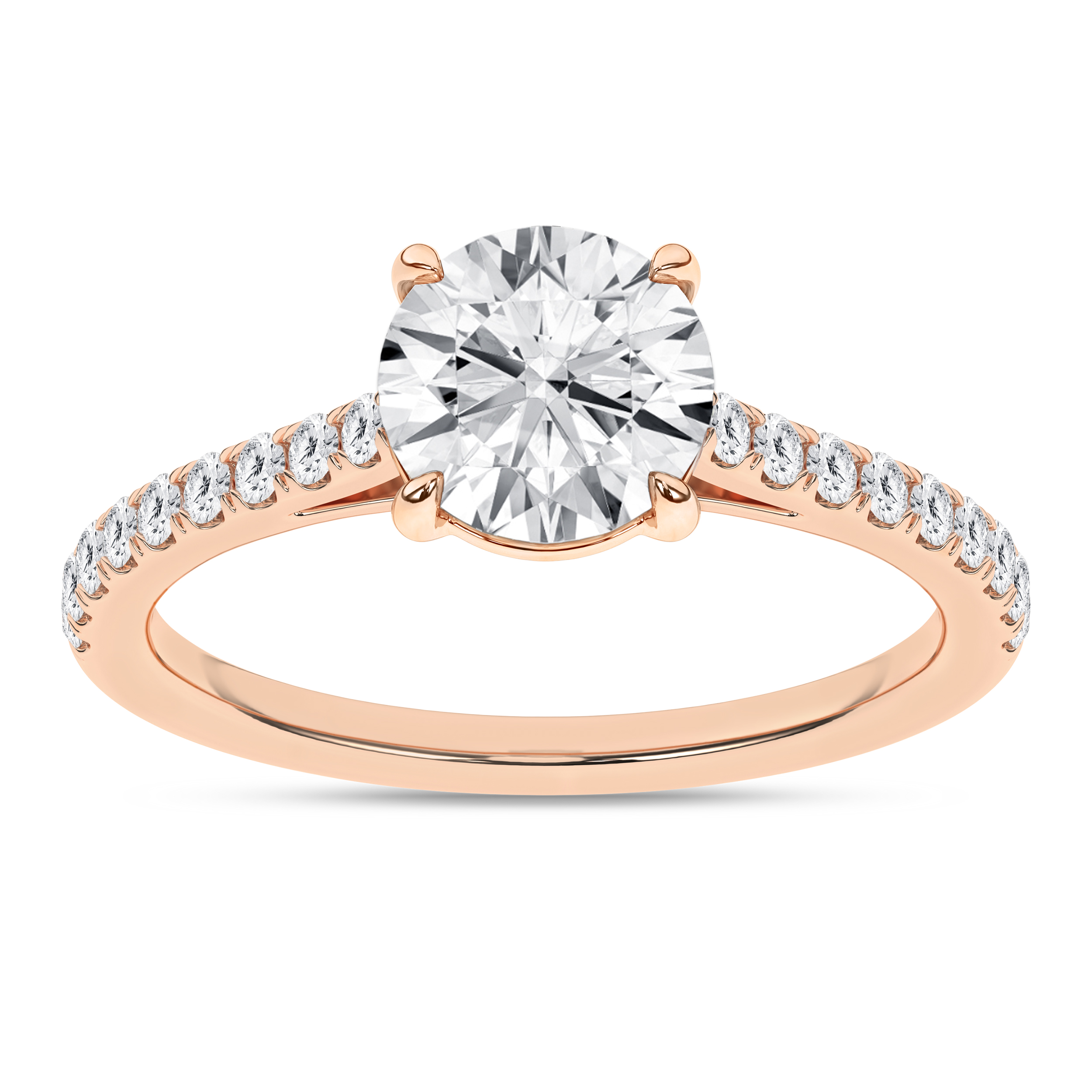 Lab Grown Classic Engagement Ring (Round)/1.5Ct, 1.75Ctw