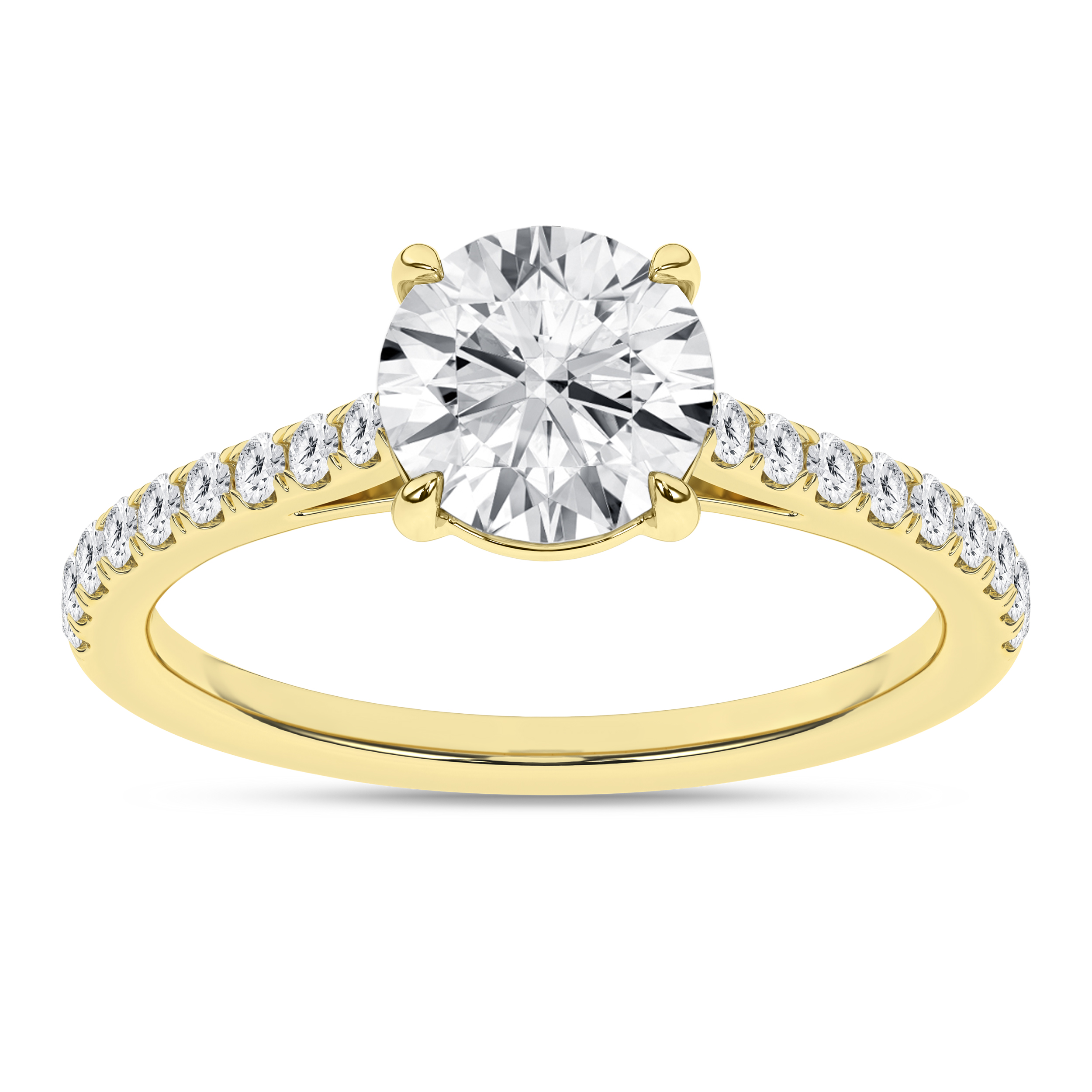 Lab Grown Classic Engagement Ring (Round)/1.5Ct, 1.75Ctw
