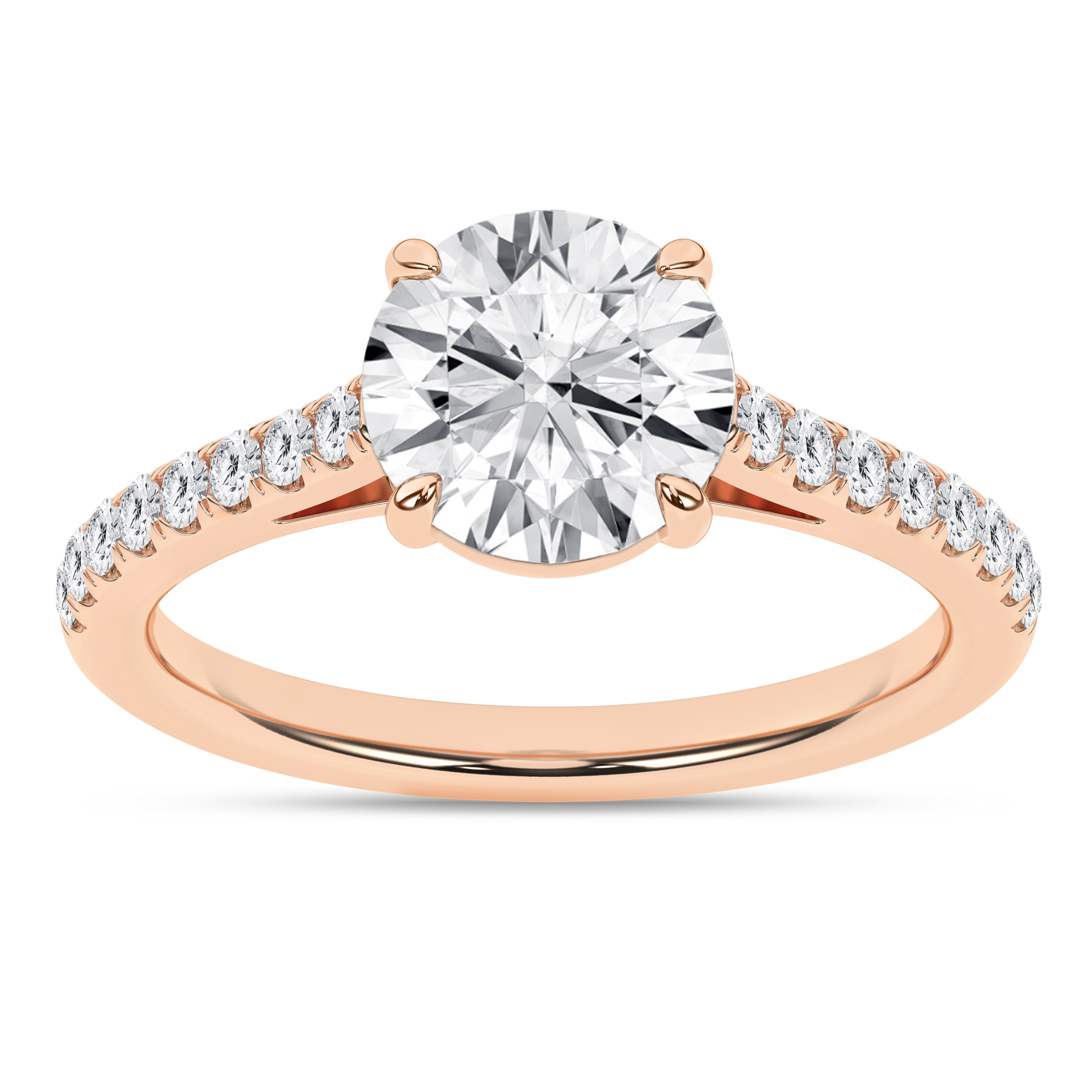 Lab Grown Classic Engagement Ring (Round)/2Ct, 2.25Ctw