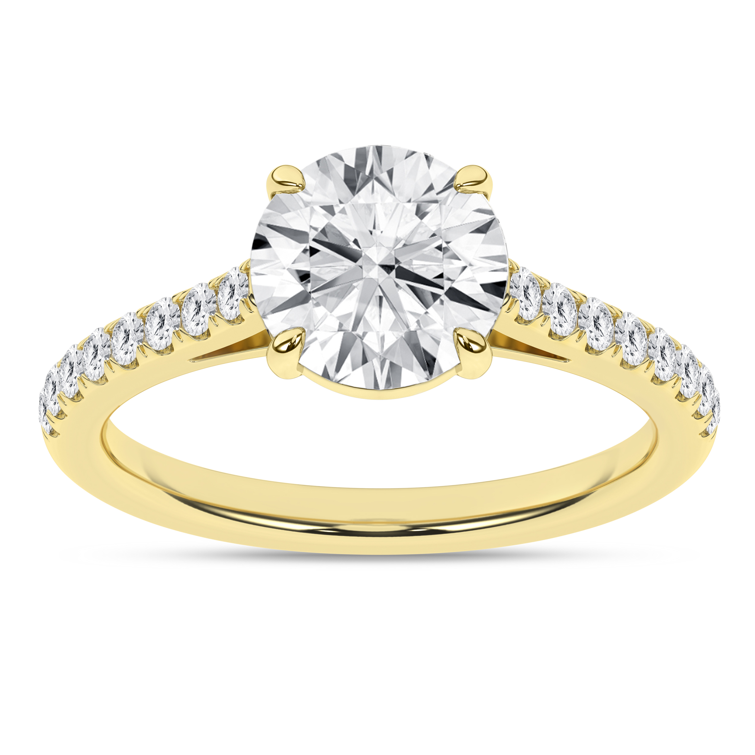Lab Grown Classic Engagement Ring (Round)/2Ct, 2.25Ctw