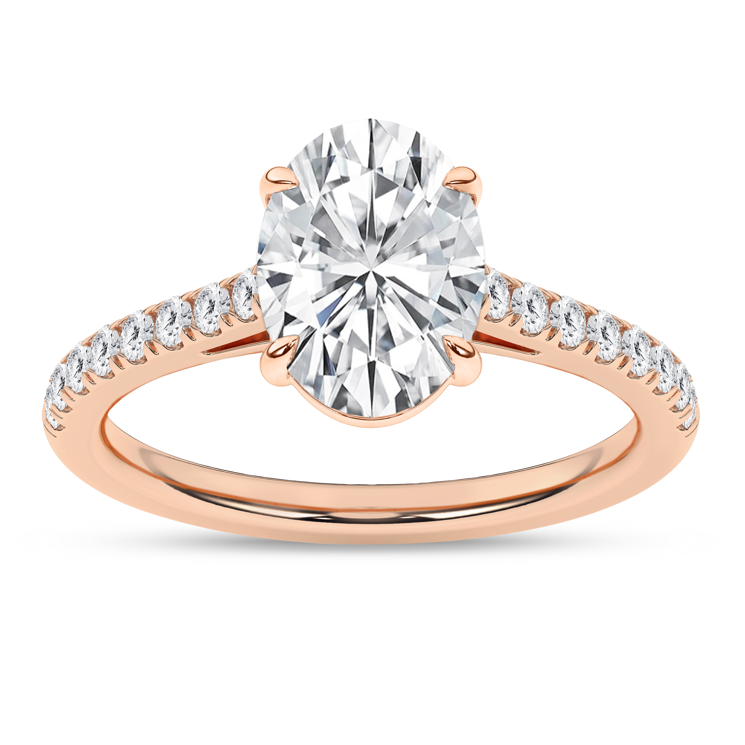 Lab Grown Classic Engagement Ring (Oval)/2Ct, 2.25Ctw
